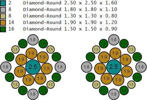 Custom Cushion Square Shape Round Diamond Studs - Earrings 10mm 3D print model_22