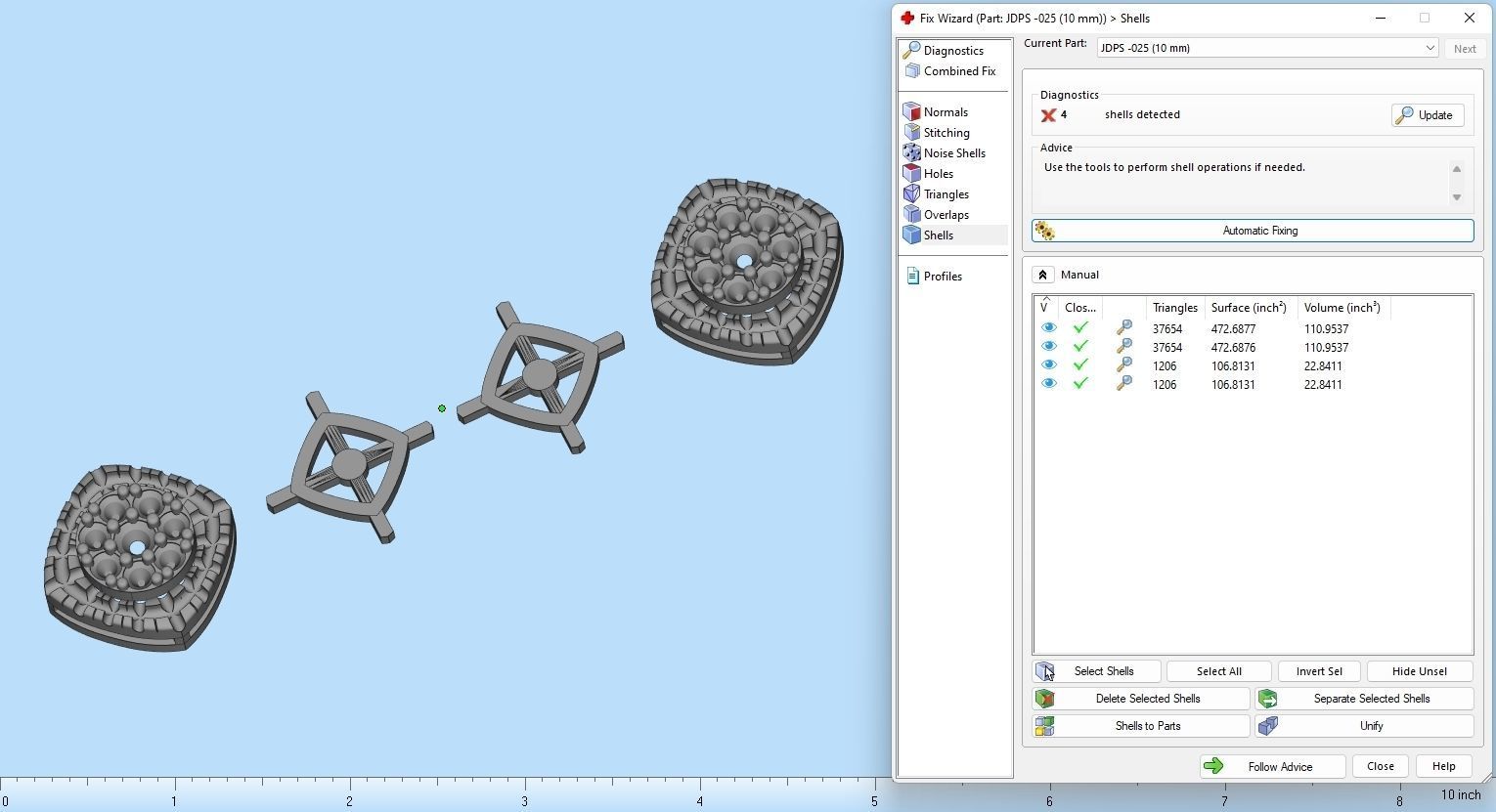 Custom Cushion Square Shape Round Diamond Studs - Earrings 10mm 3D print model_24