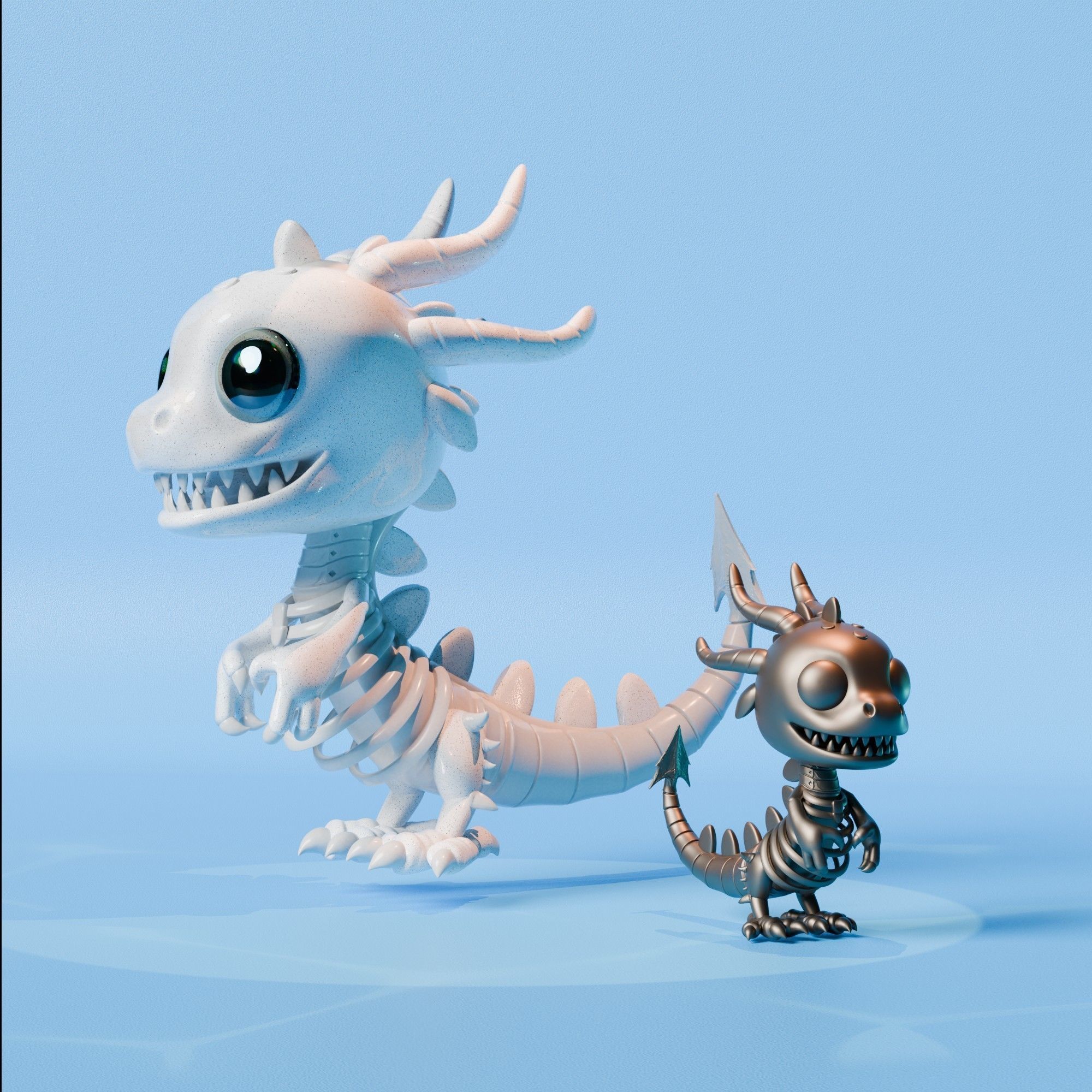 Skeleton Dragon - Cute Dragon 3D print model_3