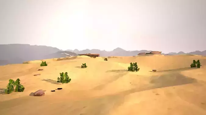 Sand Grass Dune desert landscape sahara wilderness area 3D model