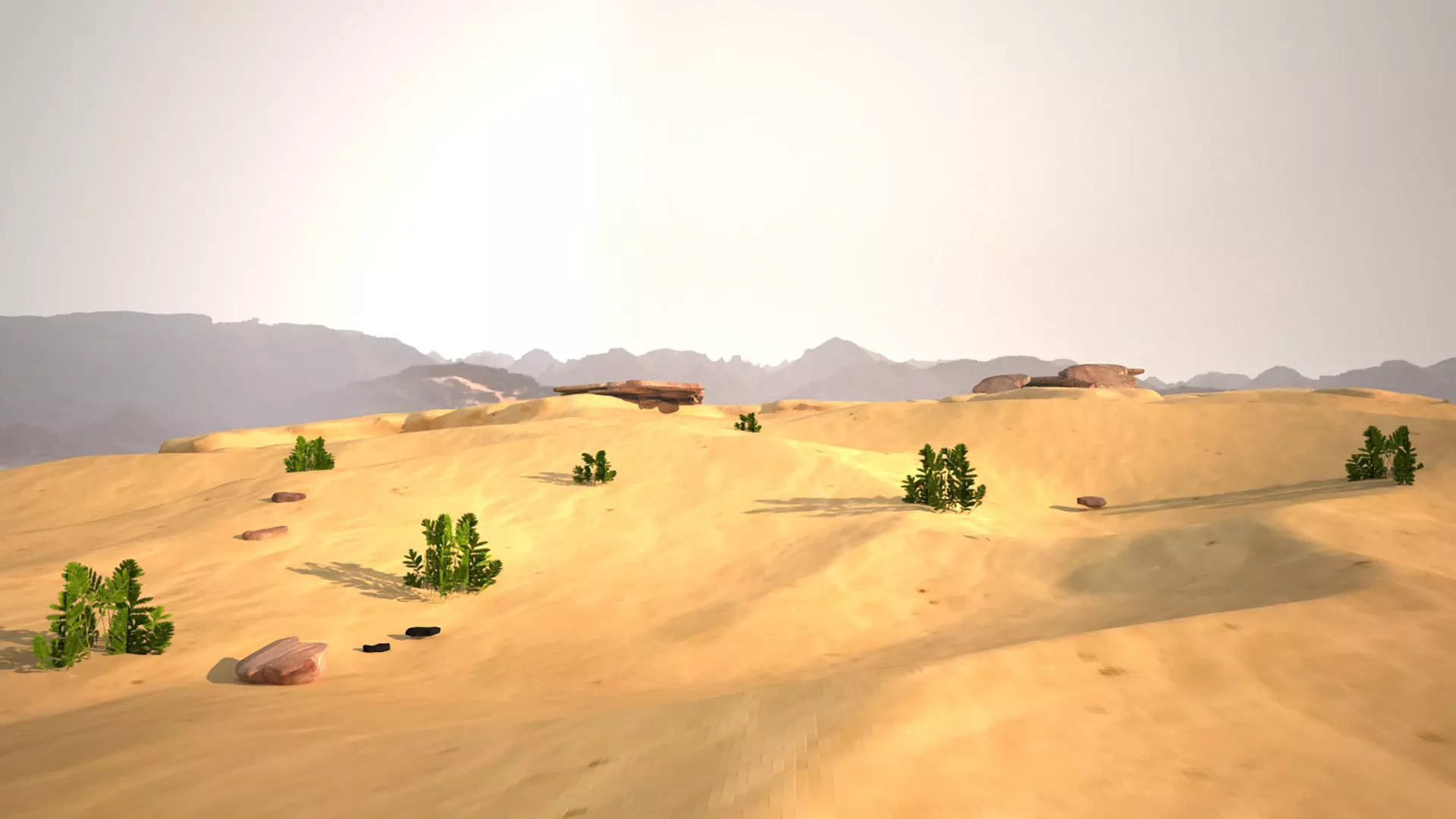 Sand Grass Dune desert landscape sahara wilderness area 3D model_0