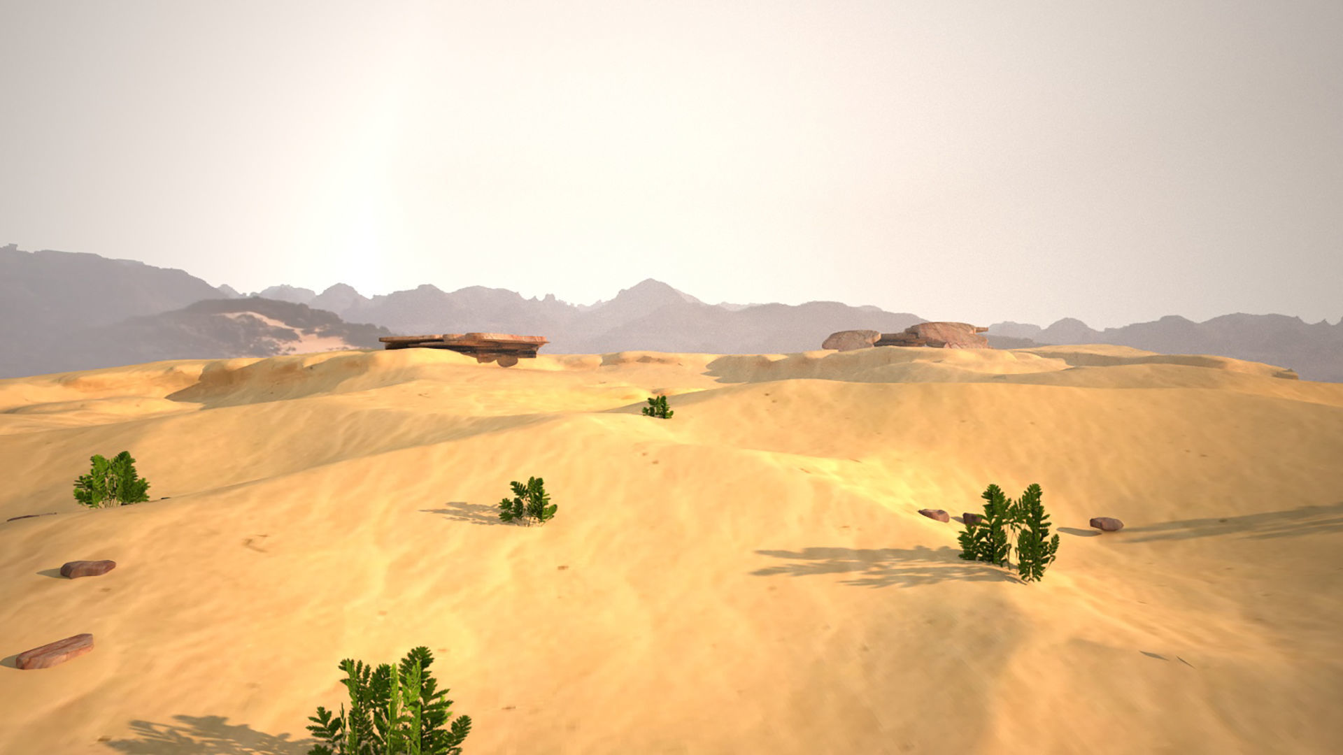 Sand Grass Dune desert landscape sahara wilderness area 3D model_2