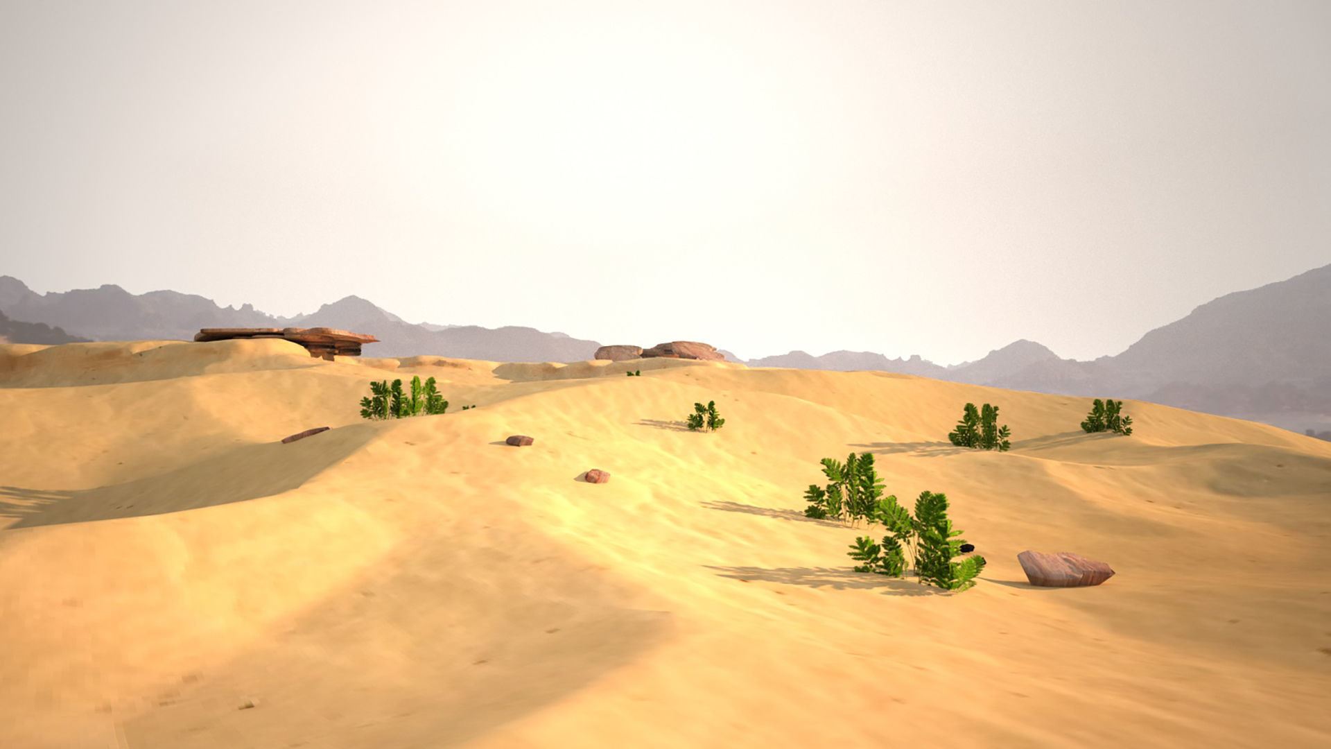 Sand Grass Dune desert landscape sahara wilderness area 3D model_3