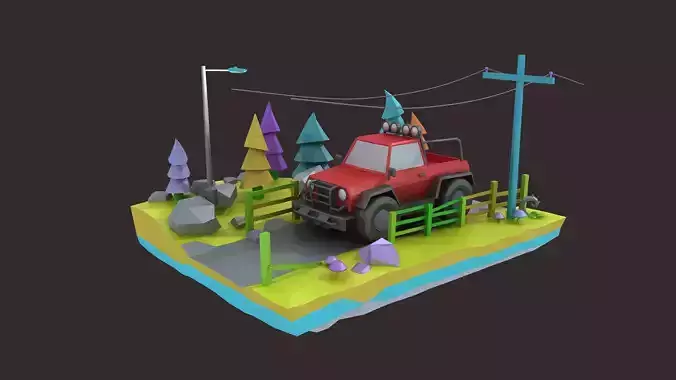 Cartoon Car collection toon vehicle animation character sport 3D model