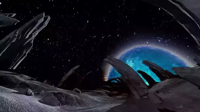 Alien Landscape  cartoon Fog planet stalagmites fiction 