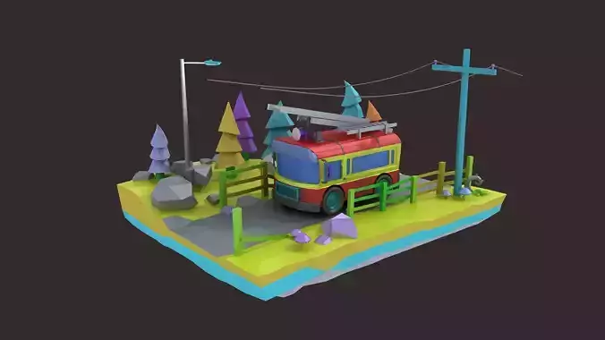 Cartoon Fire Engine Cartoon Car Collection Toon Vehicle 