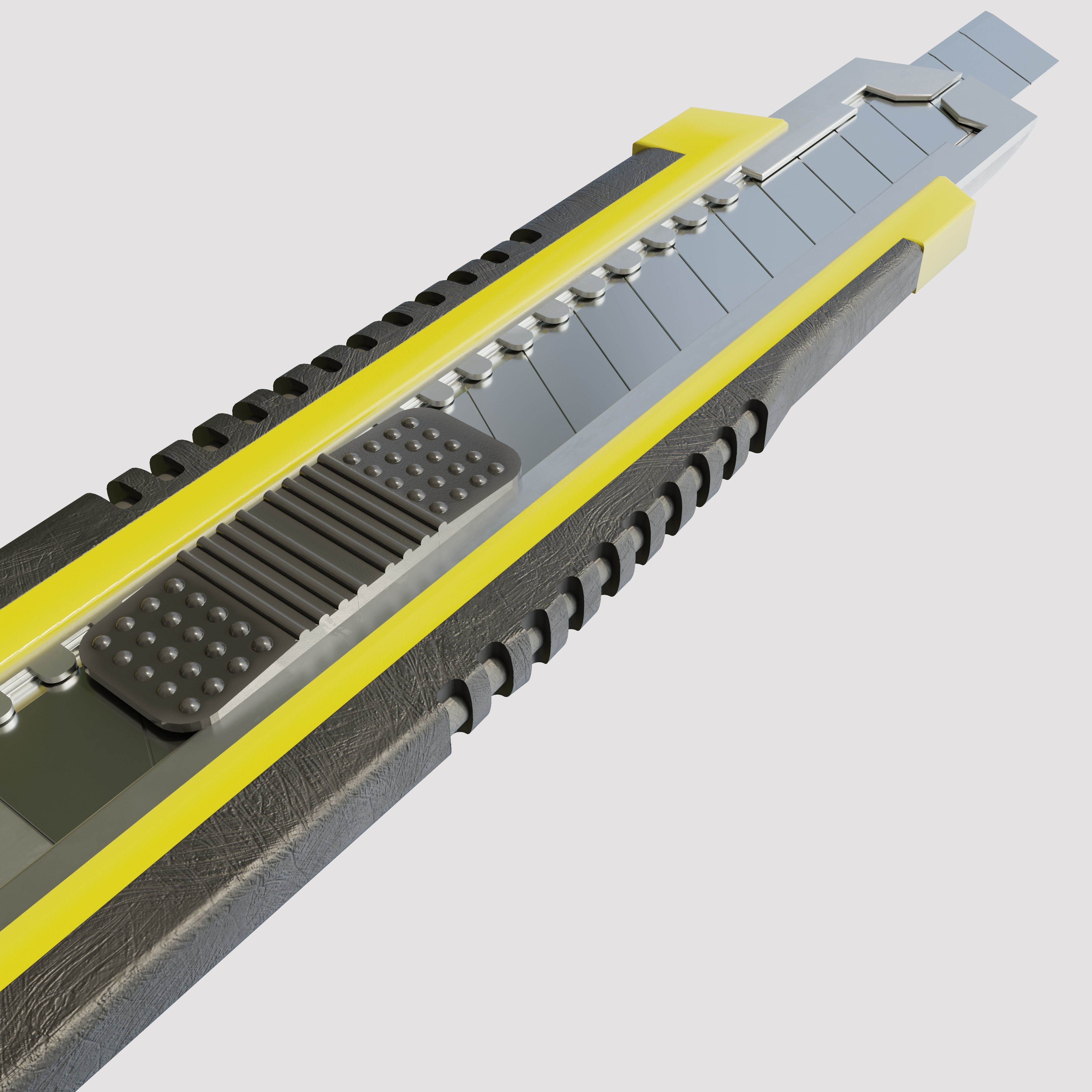Realistic Utility Knife 3D model_2
