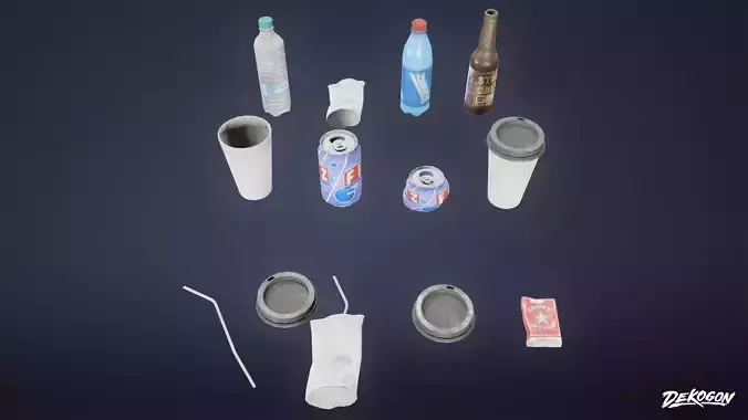 TRASH - Trash Scatter 01 - LOW POLY AND NANITE