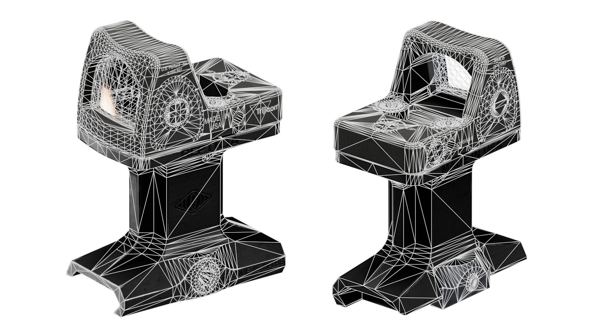 TRIJICON RMR TYPE 2 RED DOT SIGHT Low-poly 3D model_10