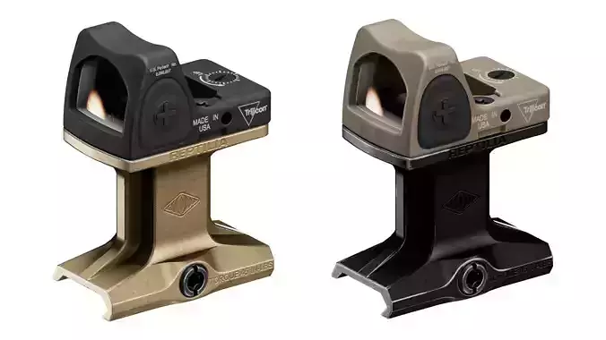 TRIJICON RMR TYPE 2 RED DOT SIGHT Low-poly 3D model