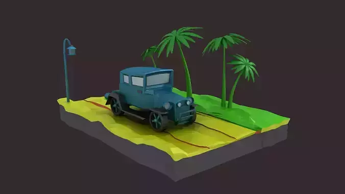 Vintage Classic car   cartoon SUV clunker machine truck 