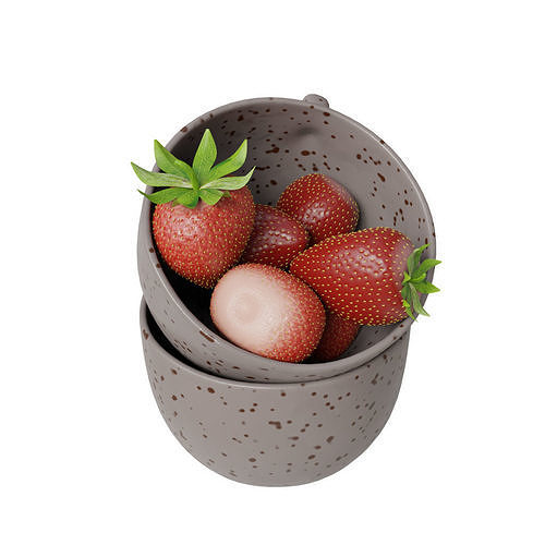 Strawberry Cup 3D model 2