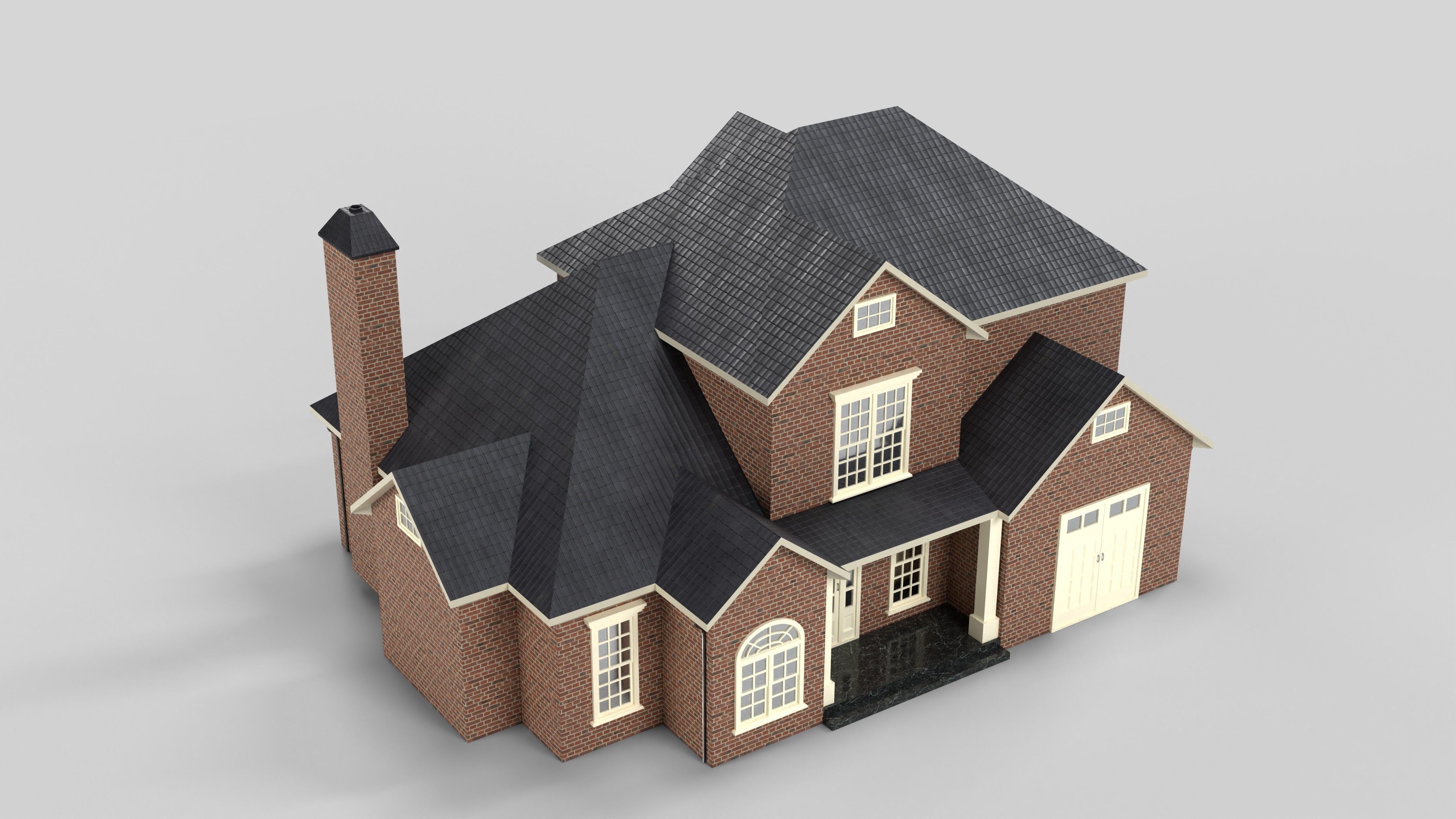 British House Design 13T4 Low-poly 3D model_5