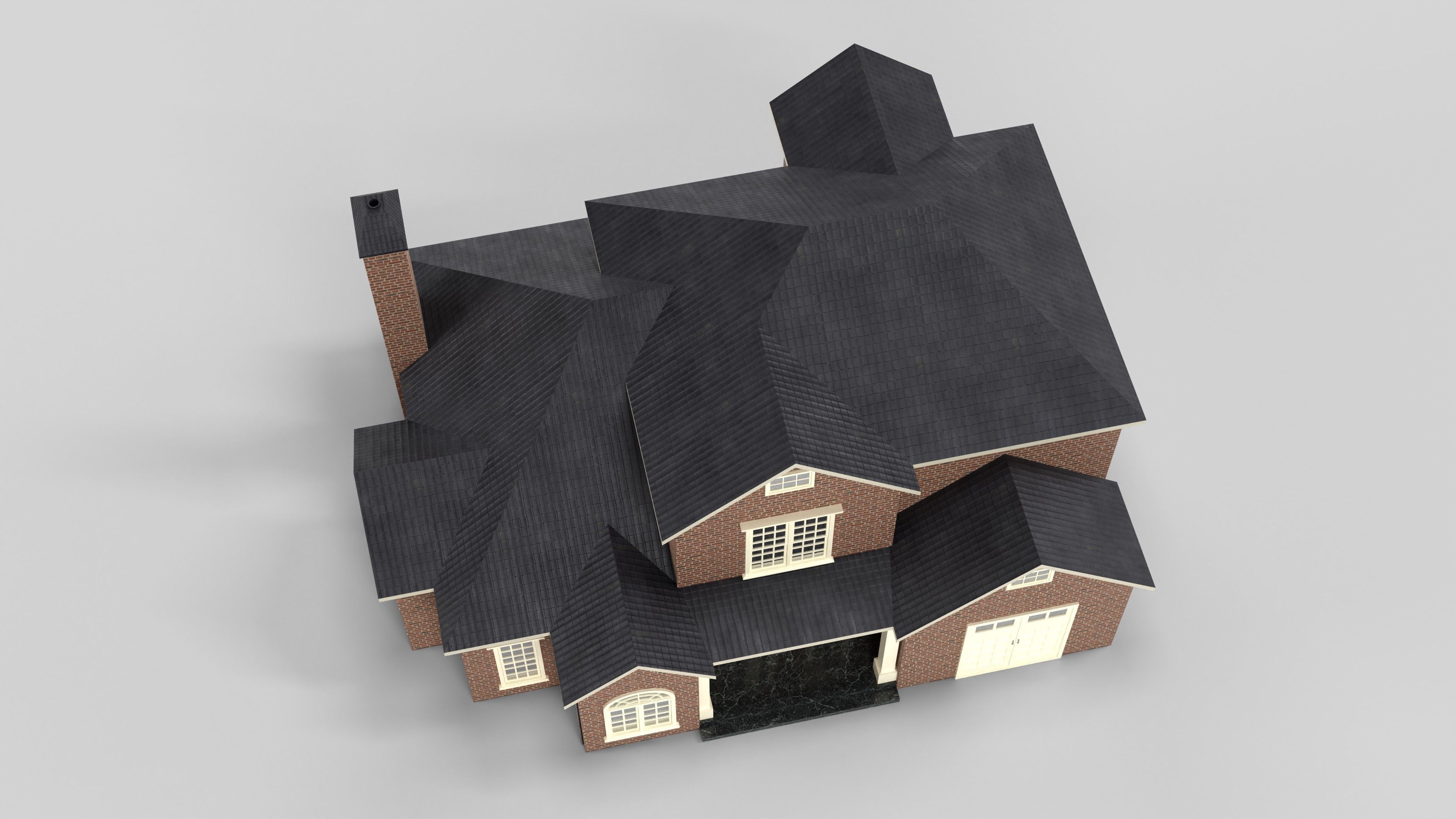 British House Design 13T4 Low-poly 3D model_4