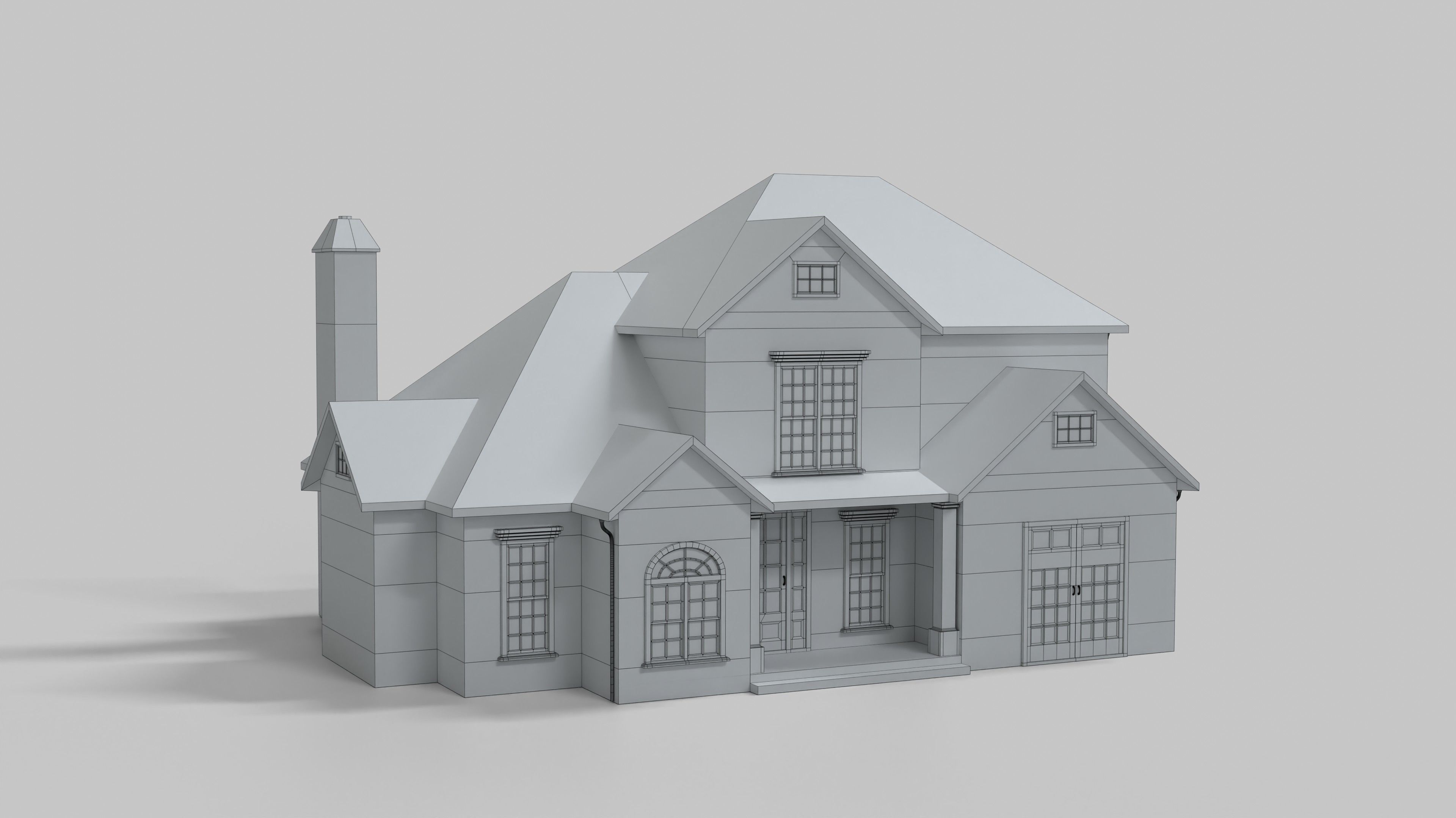 British House Design 13T4 Low-poly 3D model_8