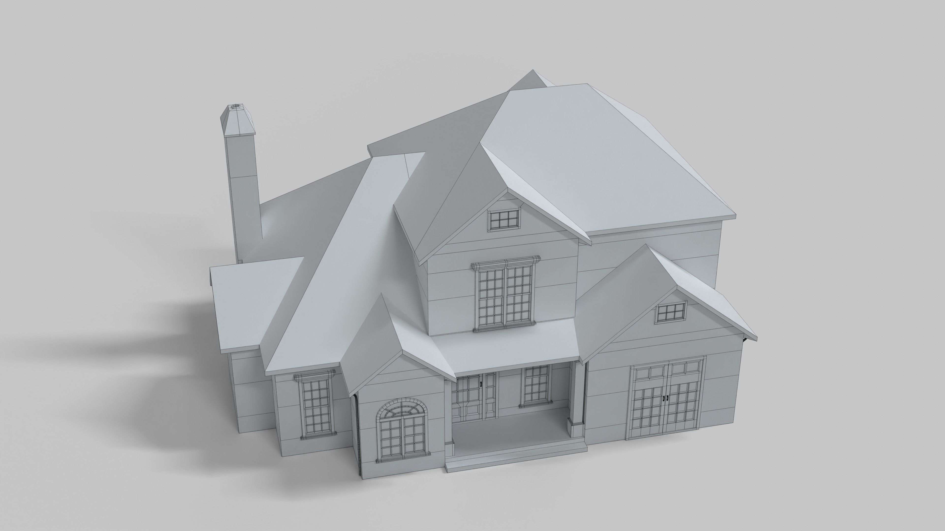 British House Design 13T4 Low-poly 3D model_6