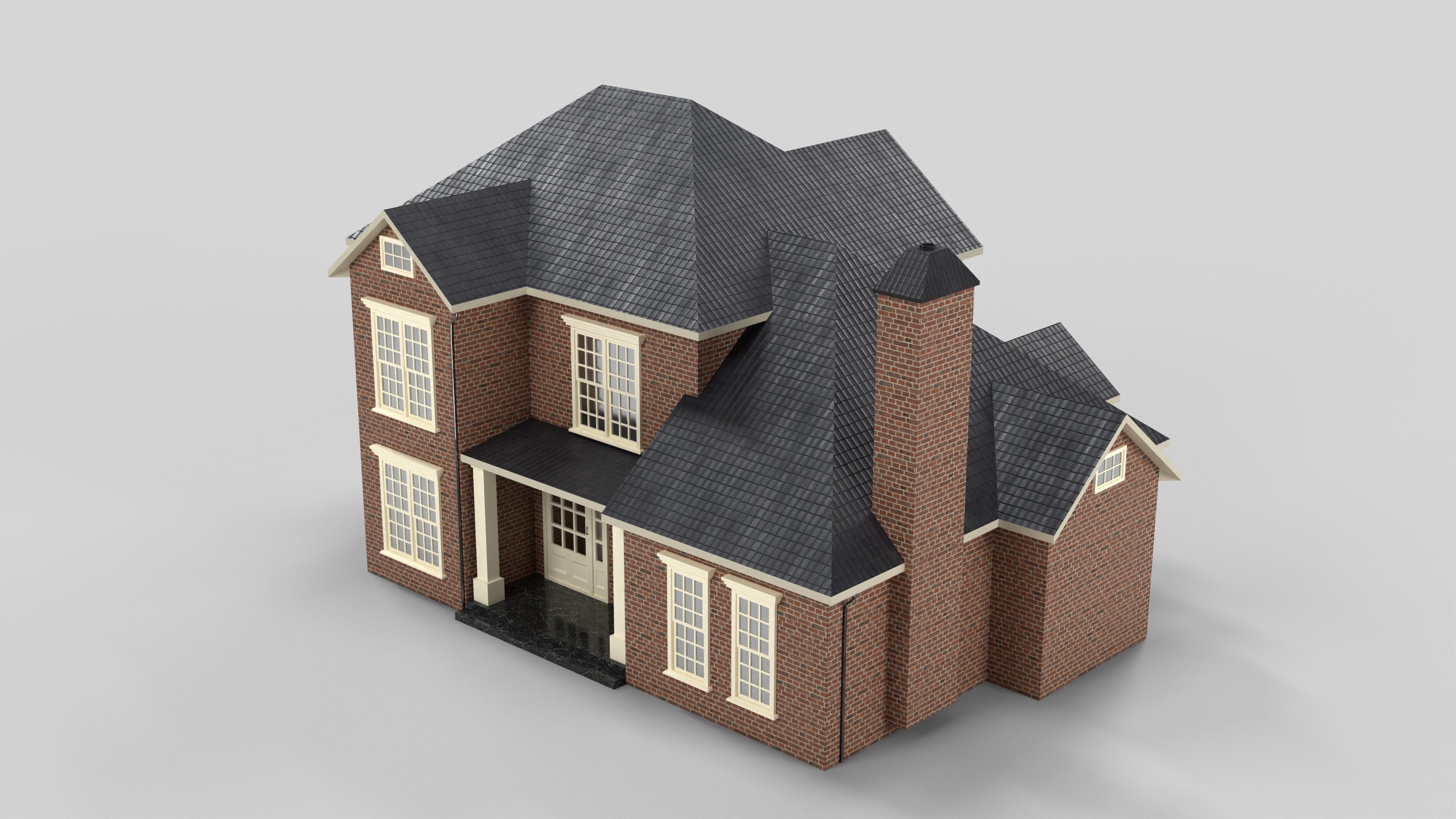 British House Design 13T4 Low-poly 3D model_2
