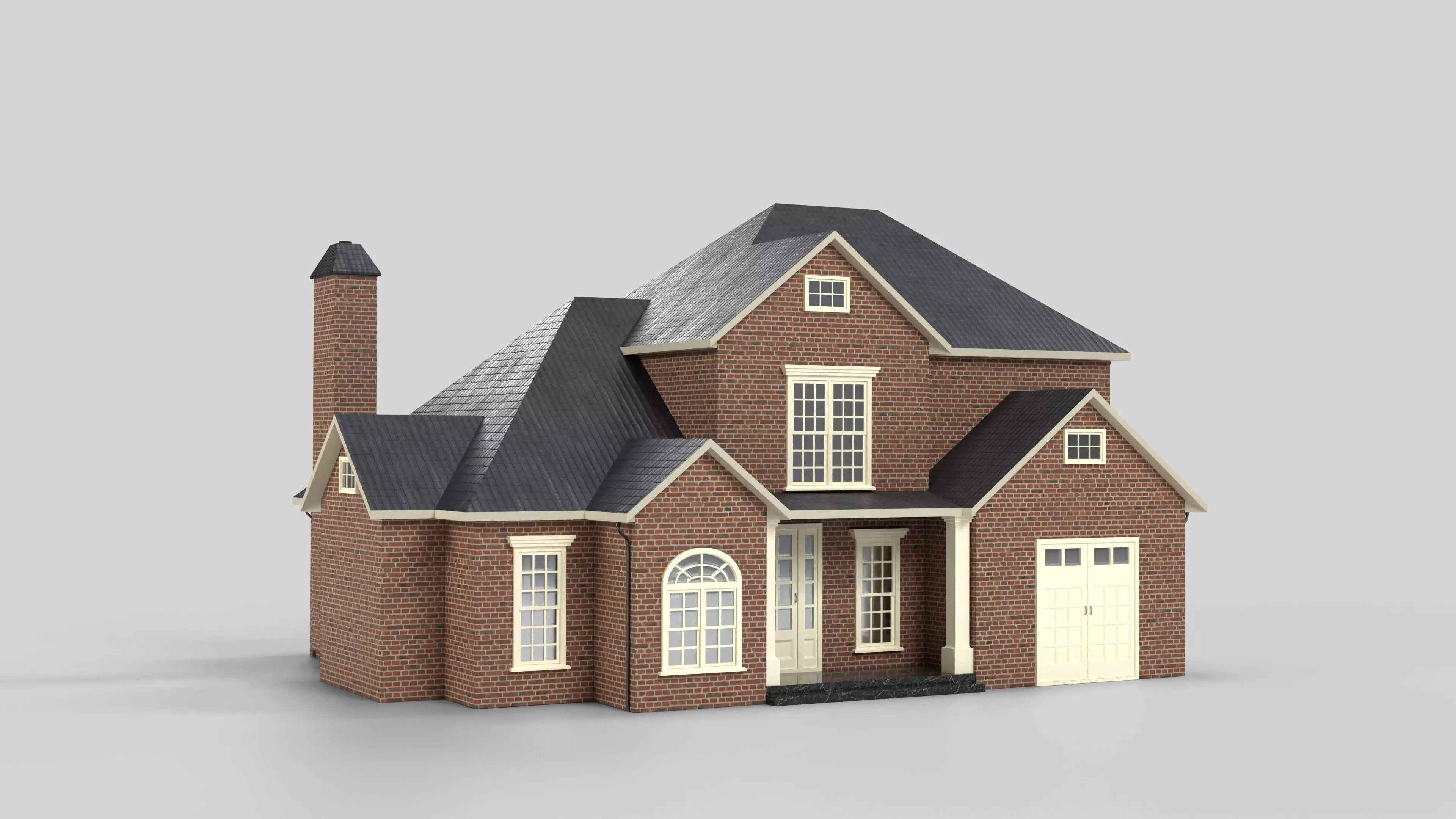 British House Design 13T4 Low-poly 3D model_0