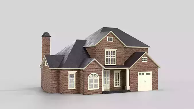 British House Design 13T4  Low-poly 3D model