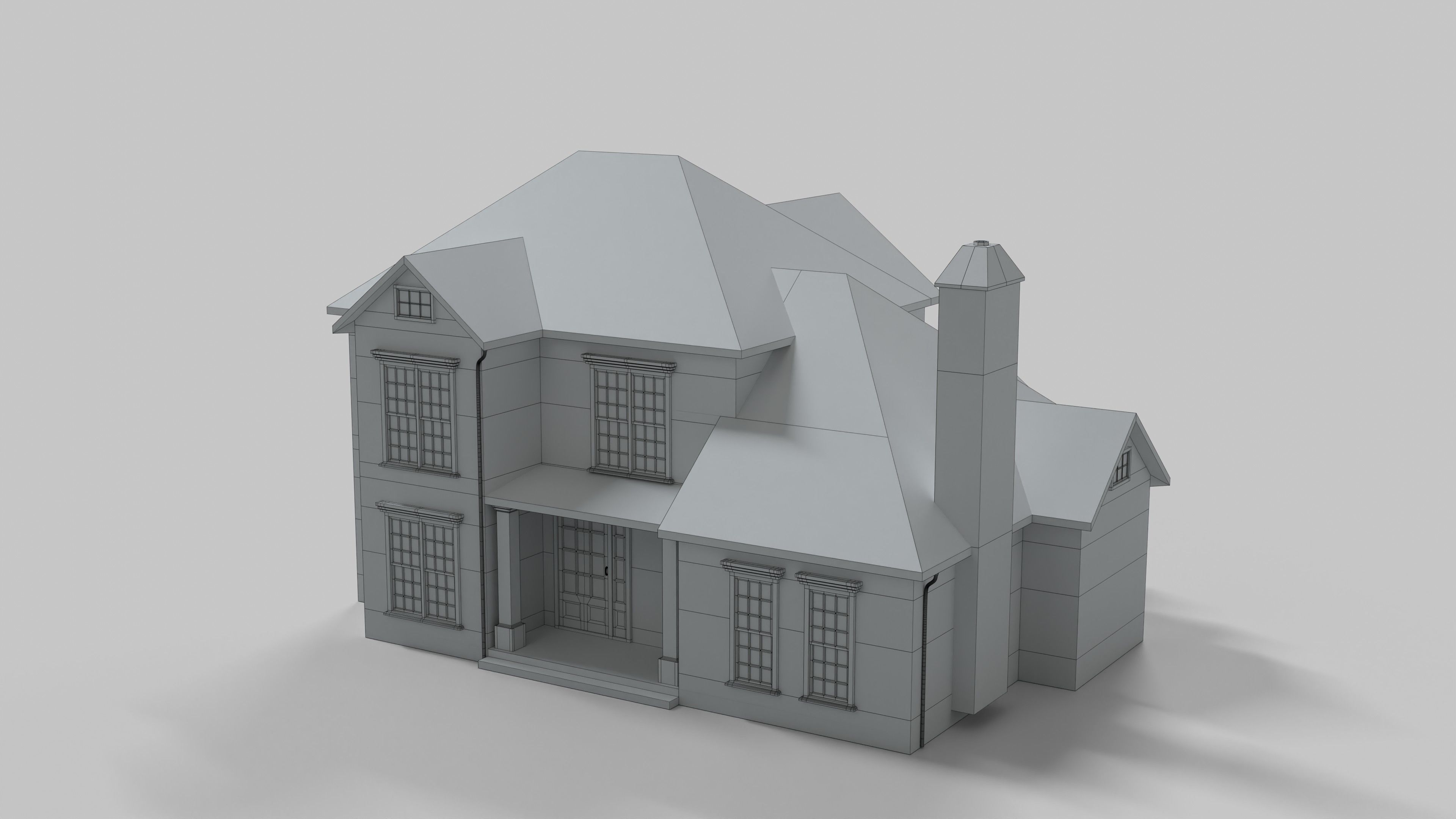 British House Design 13T4 Low-poly 3D model_7