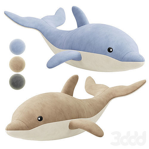  Dolphin Plush Toys 3D model