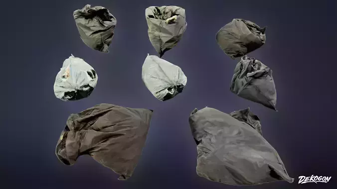 TRASH - Trash Bags 03 - LOW POLY AND NANITE Low-poly 3D model