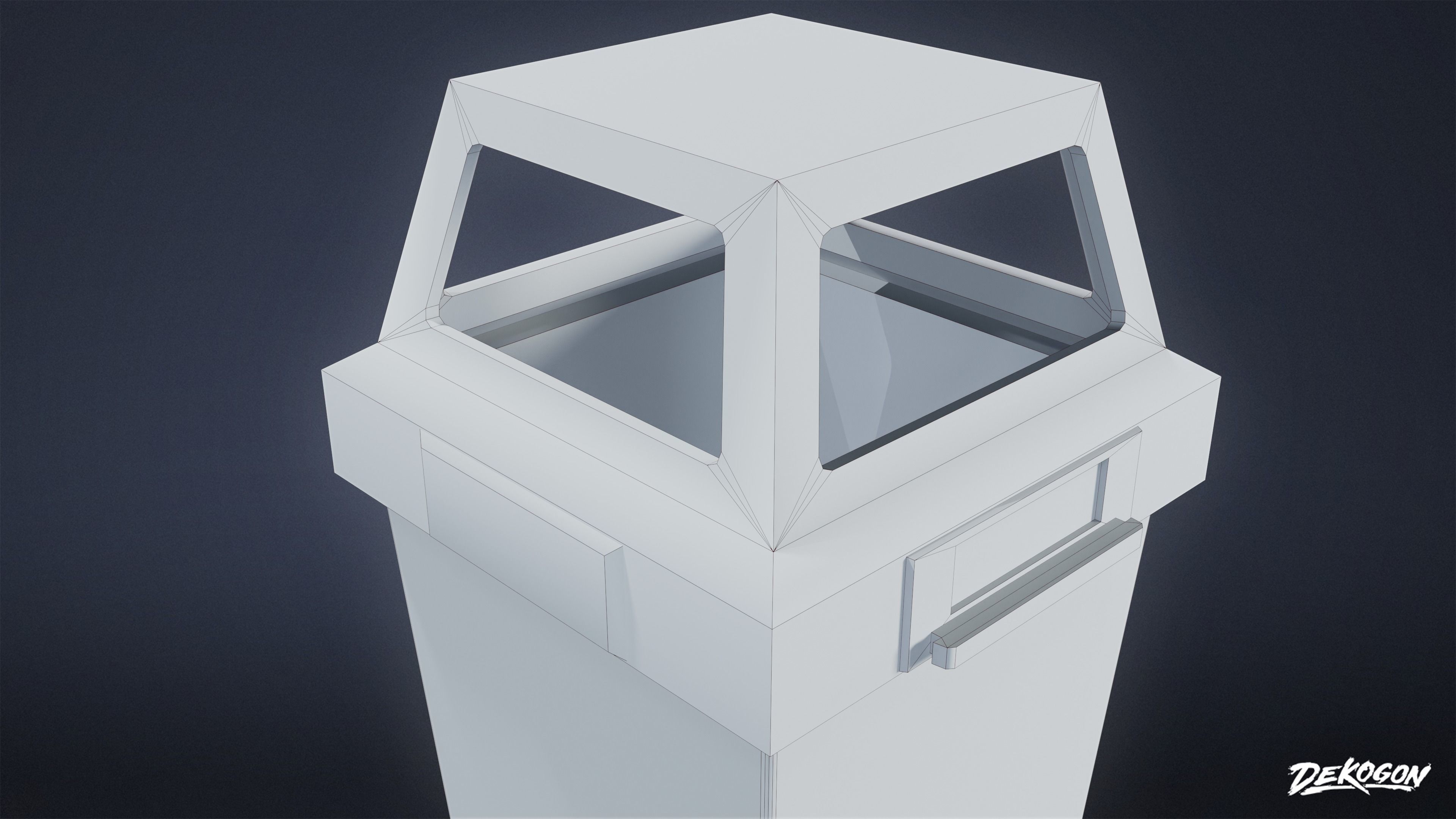 TRASH - Trashcan 01 - LOW POLY AND NANITE Low-poly 3D model_6
