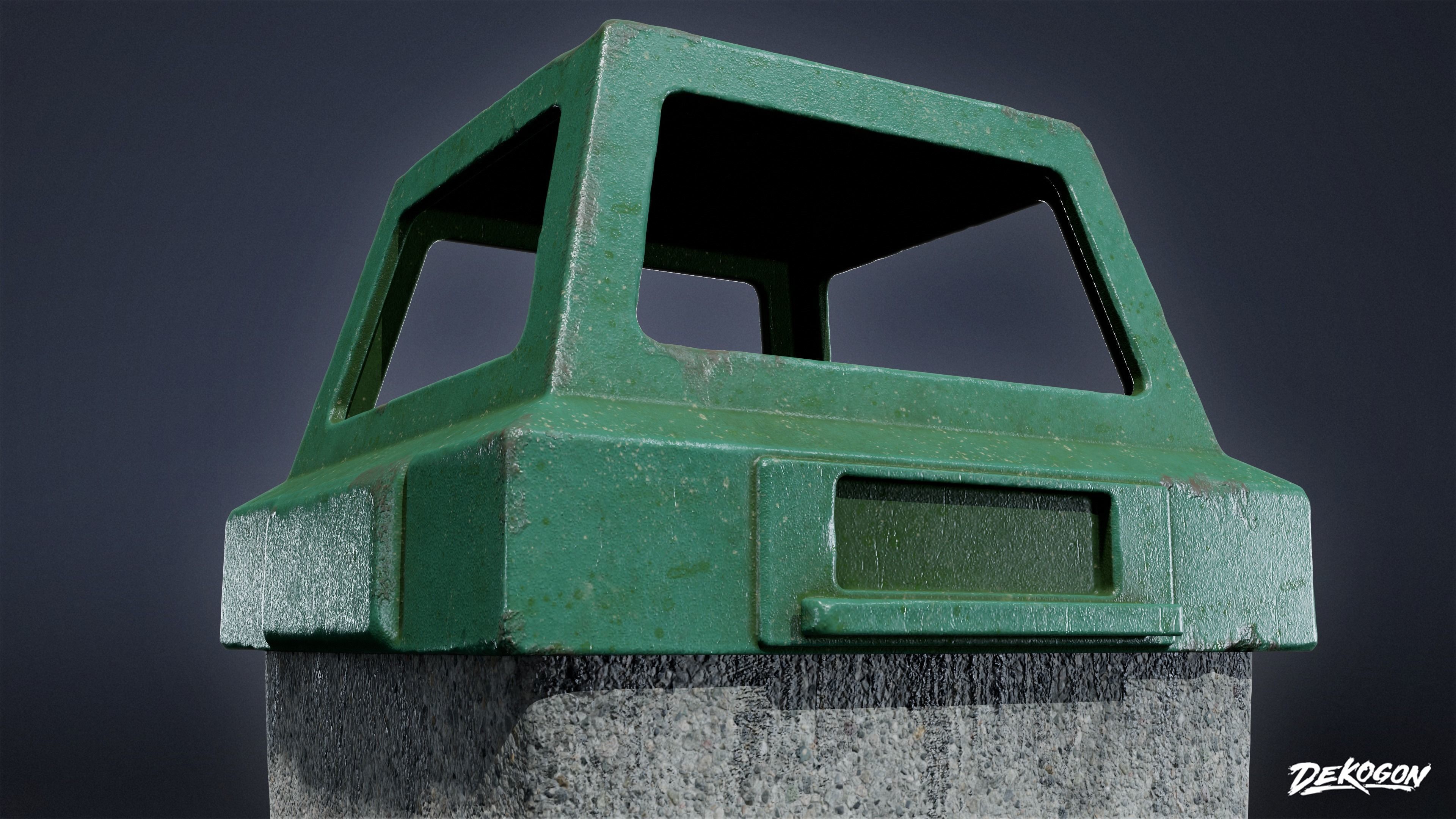 TRASH - Trashcan 01 - LOW POLY AND NANITE Low-poly 3D model_1