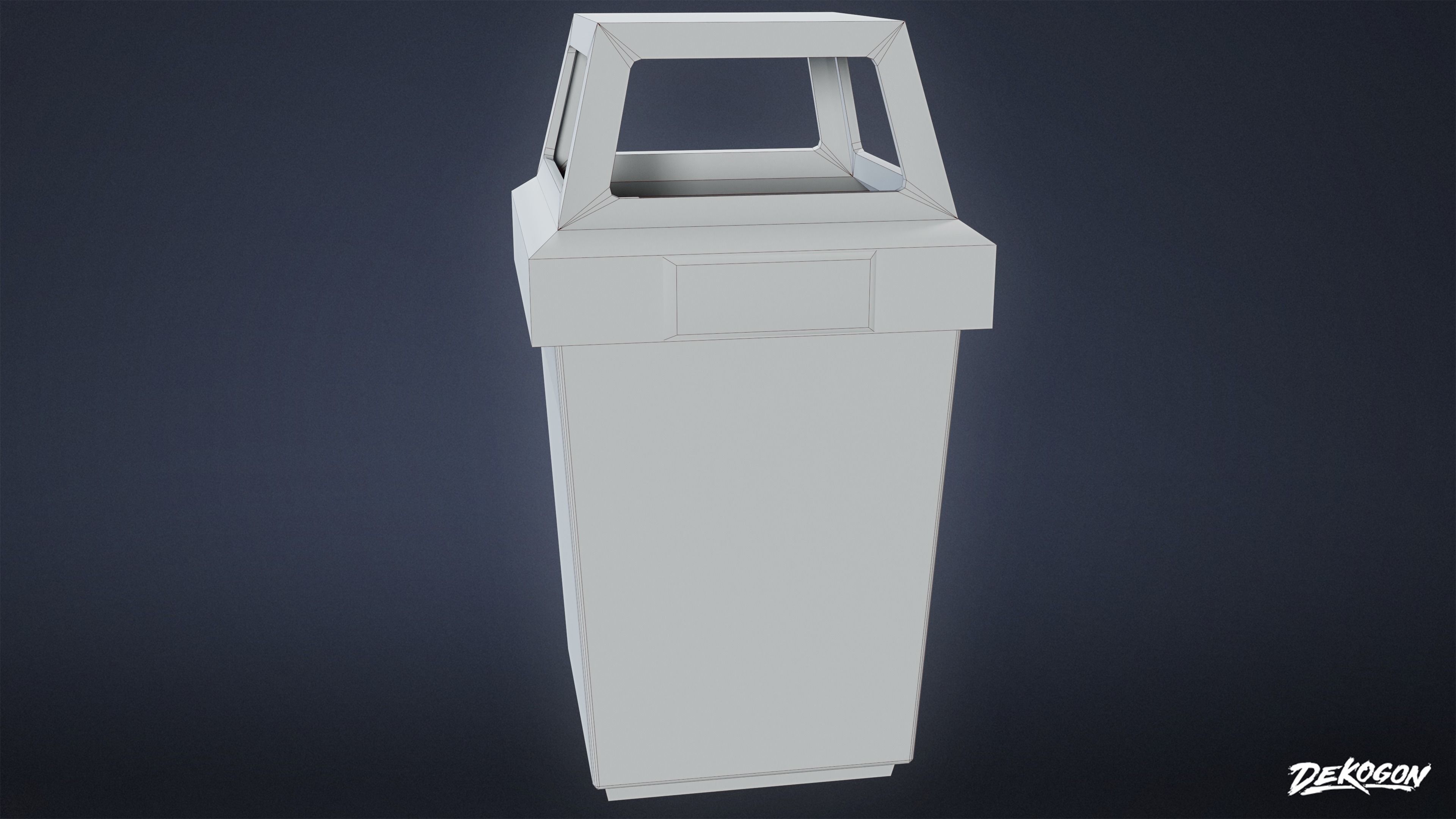 TRASH - Trashcan 01 - LOW POLY AND NANITE Low-poly 3D model_9