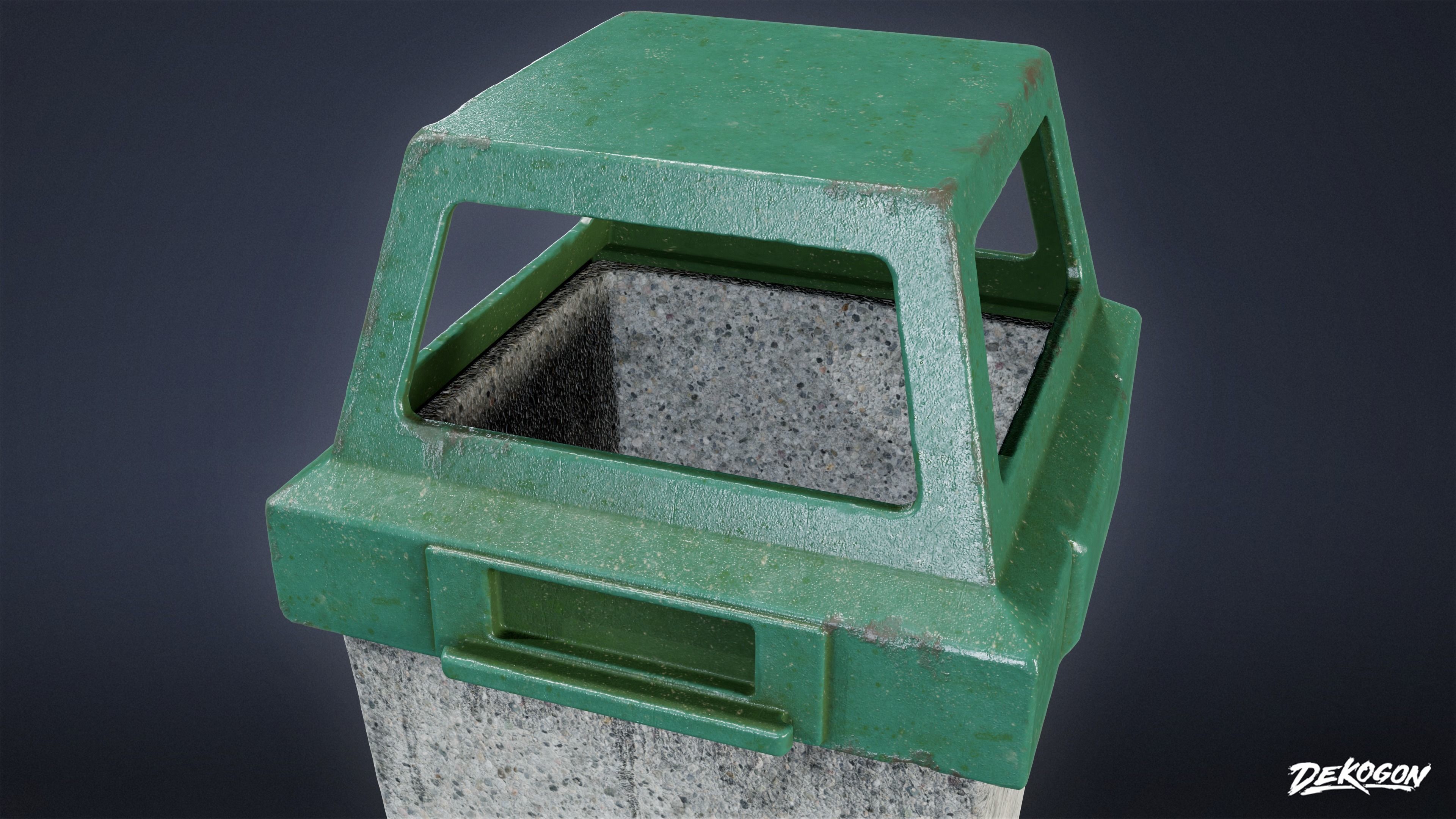 TRASH - Trashcan 01 - LOW POLY AND NANITE Low-poly 3D model_5