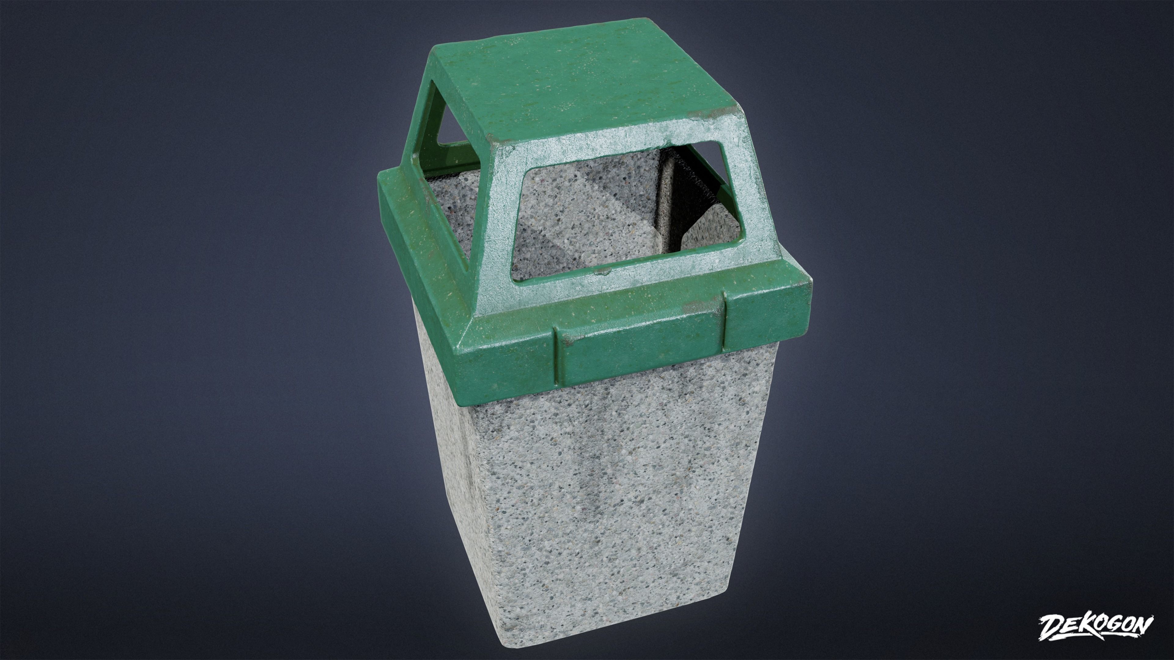 TRASH - Trashcan 01 - LOW POLY AND NANITE Low-poly 3D model_3