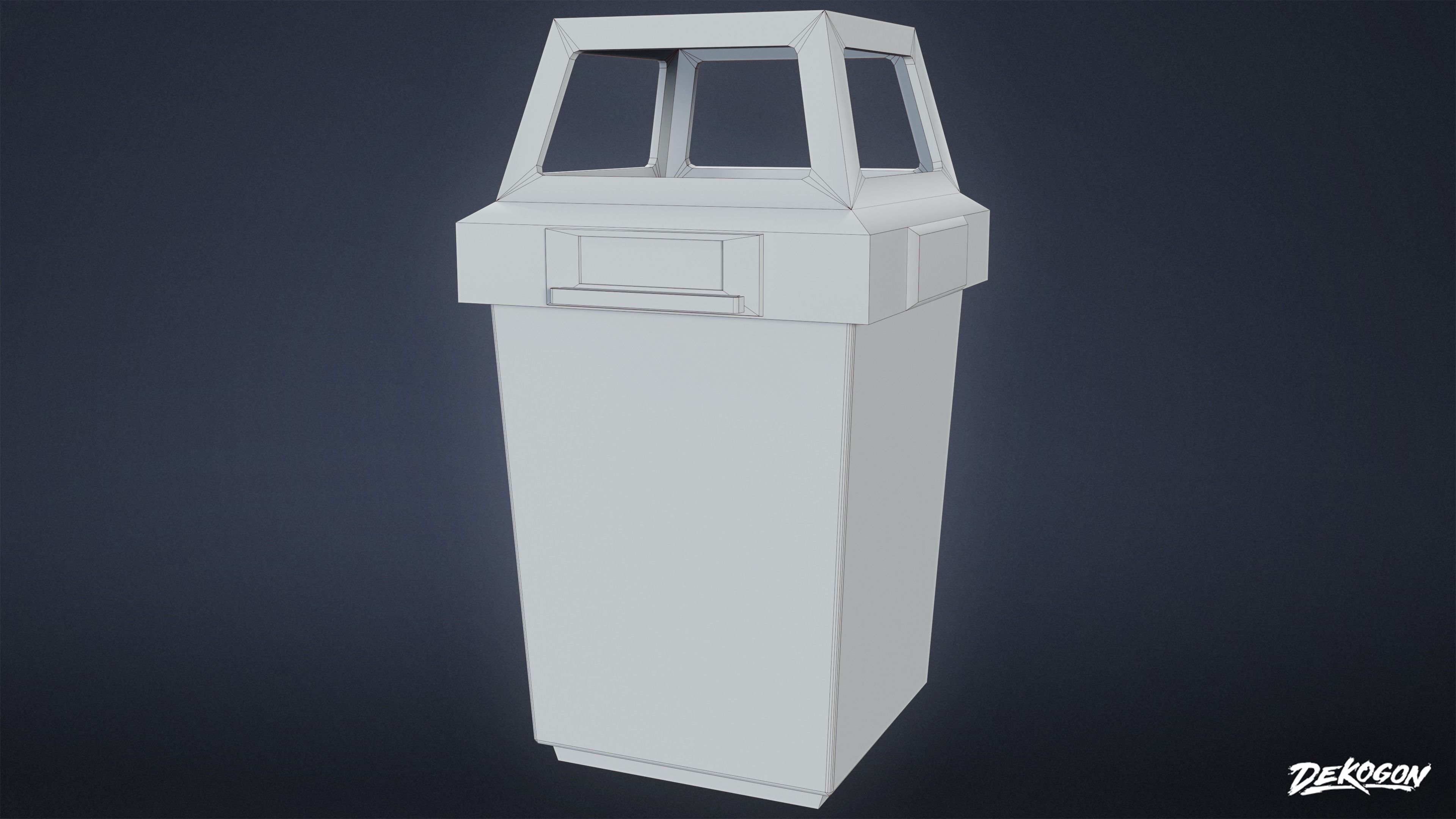 TRASH - Trashcan 01 - LOW POLY AND NANITE Low-poly 3D model_8