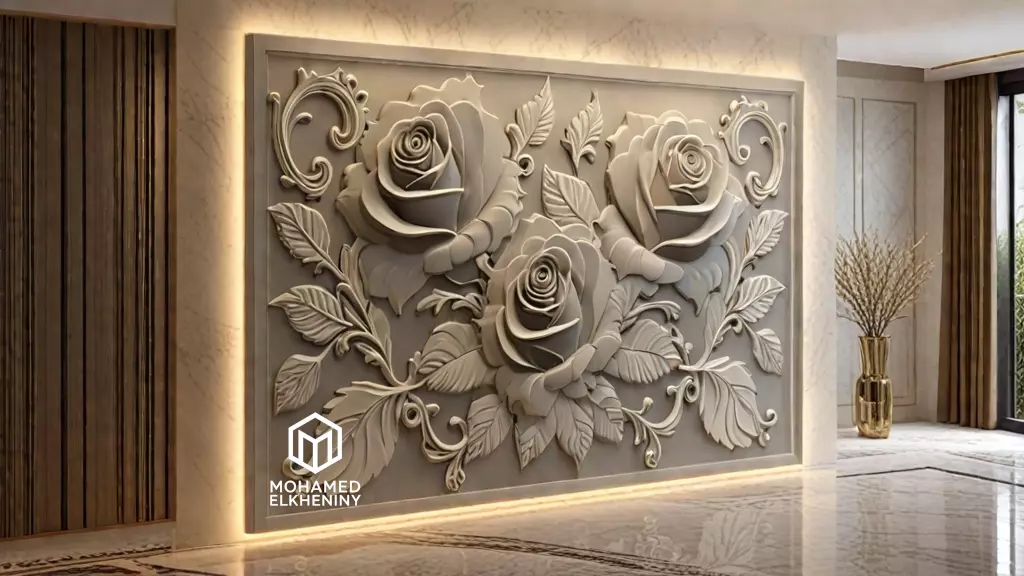 Modern Wall Panel Relief for CNC and 3D Printing 03 3D print model_0