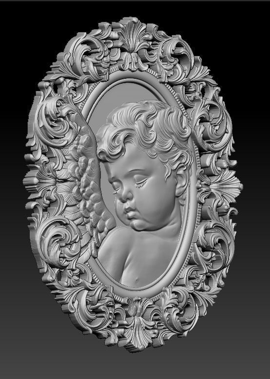 Cameo vintage angel 3D print model_1