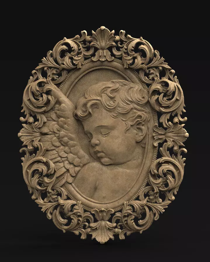 Cameo vintage angel 3D print model_0