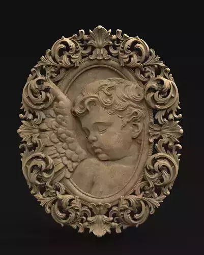 Cameo vintage angel 3D print model