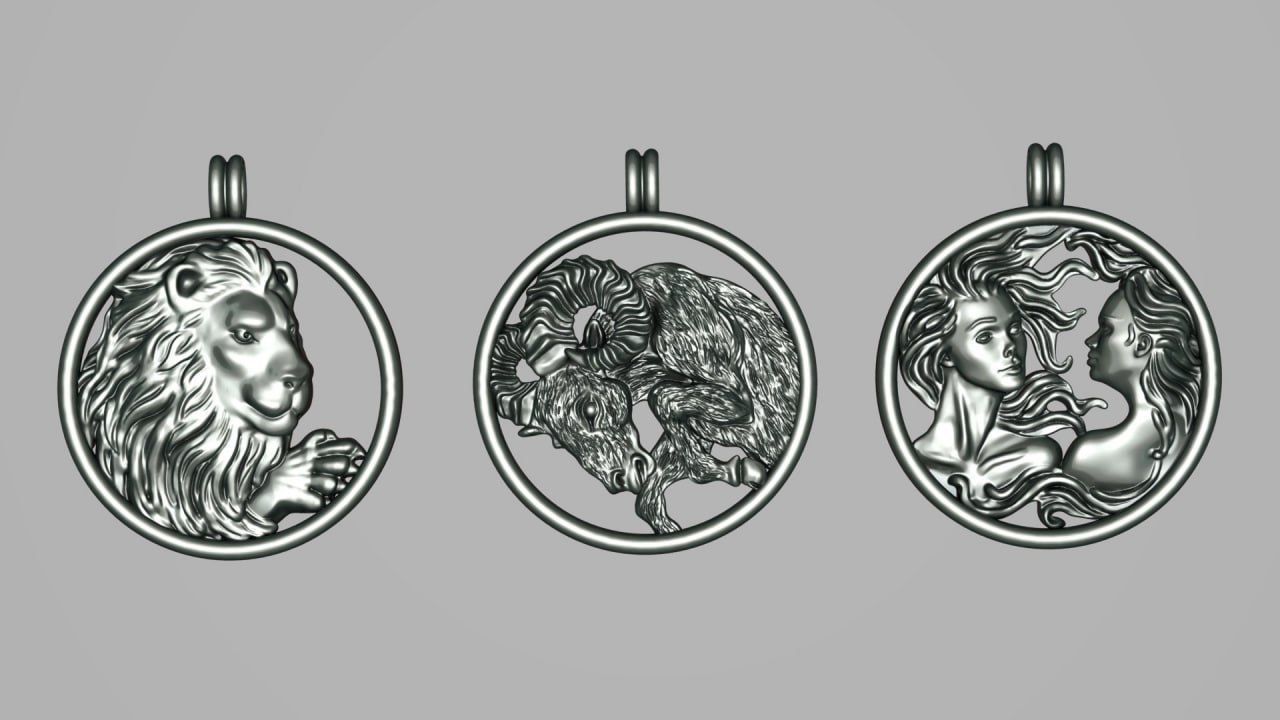 Zodiac Symbols theme 1 simple frame 3D print model_5