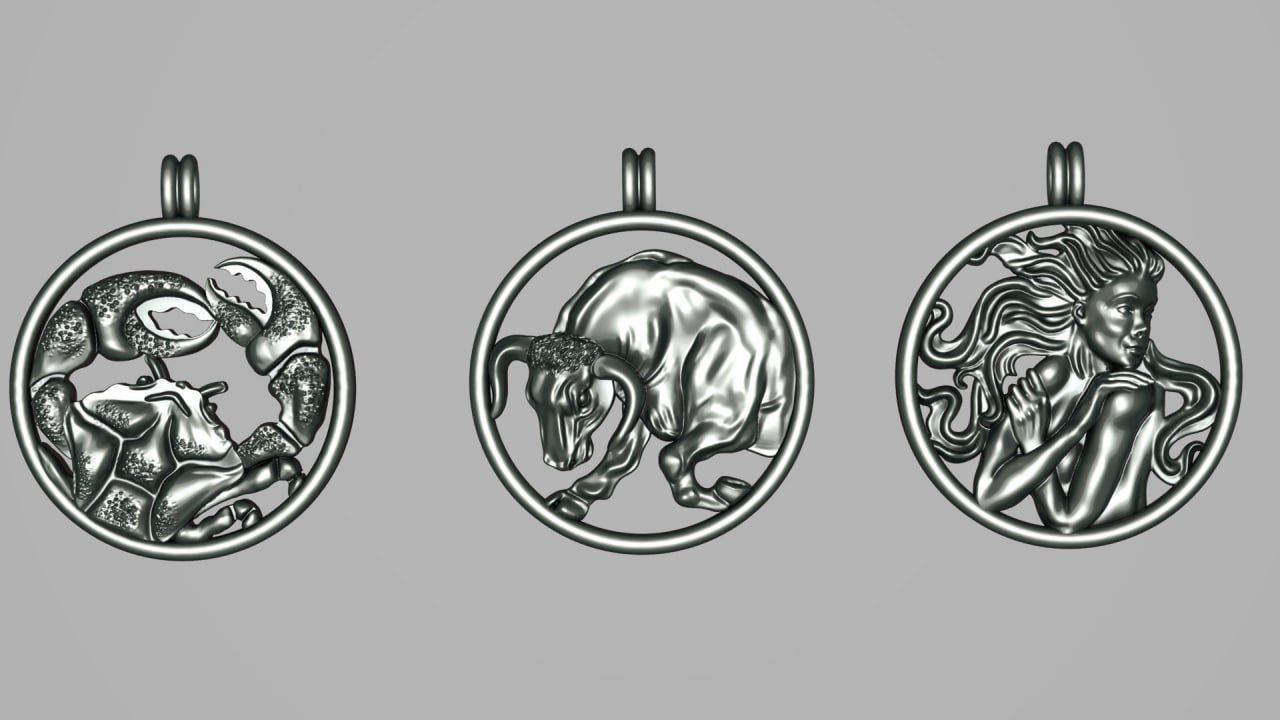 Zodiac Symbols theme 1 simple frame 3D print model_7