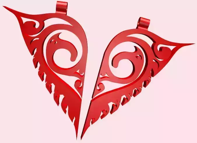 2-Piece Heart Necklace 3D print model