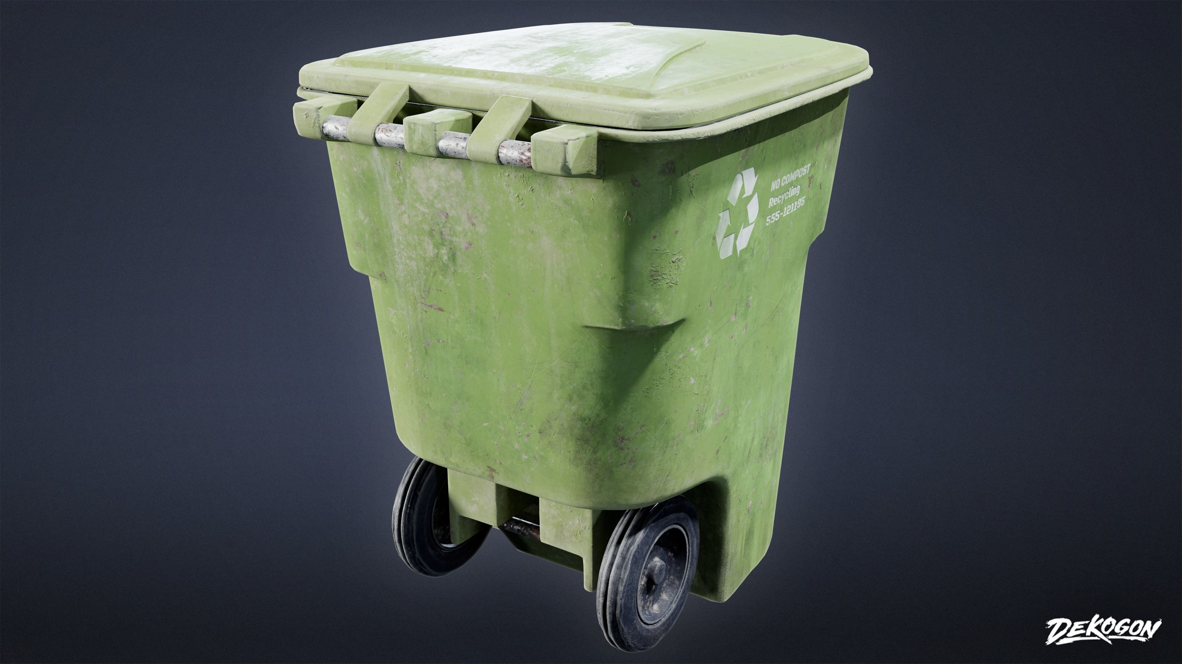 TRASH - Trashcan 07 - LOW POLY AND NANITE Low-poly 3D model_3