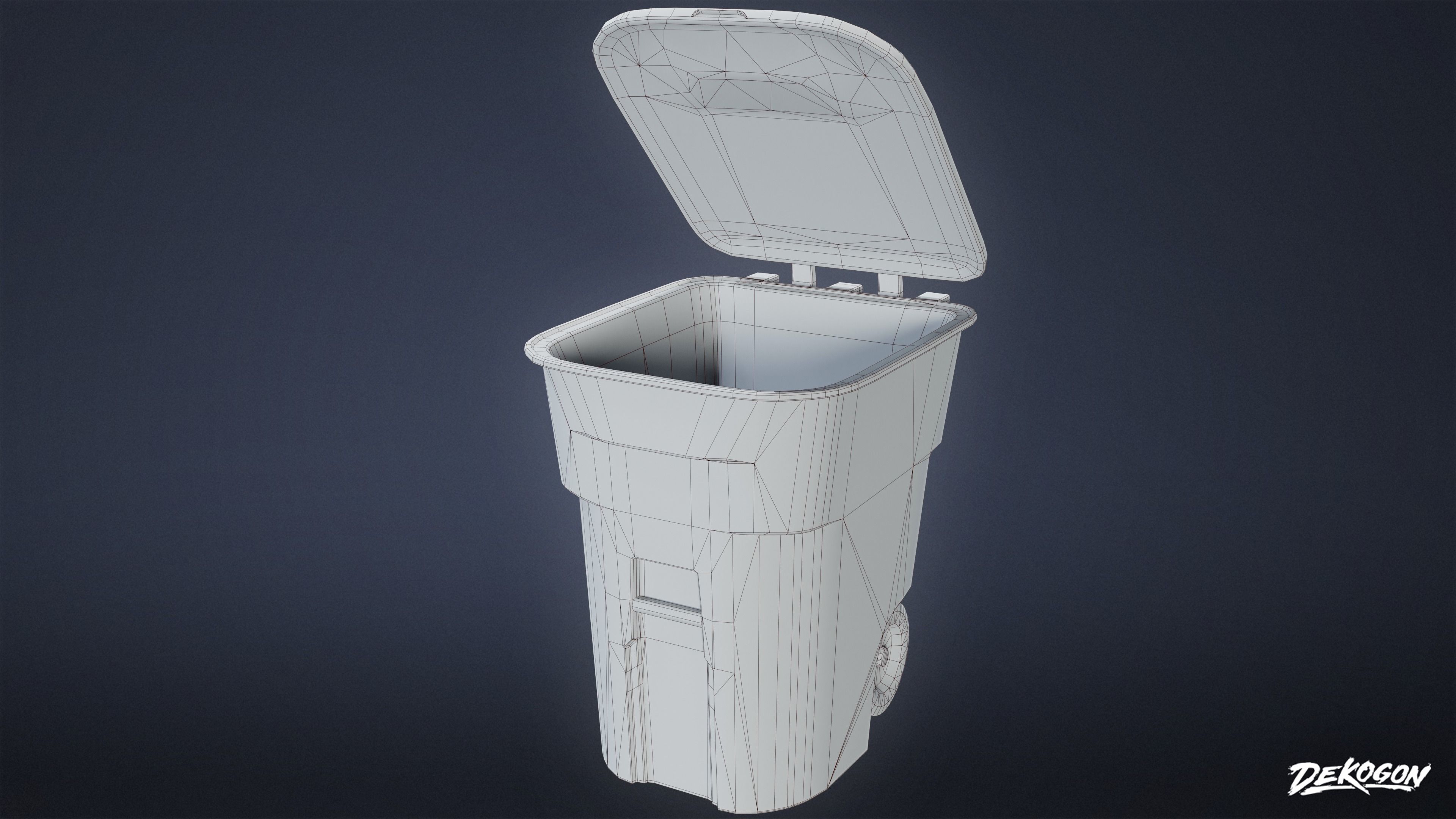 TRASH - Trashcan 07 - LOW POLY AND NANITE Low-poly 3D model_7