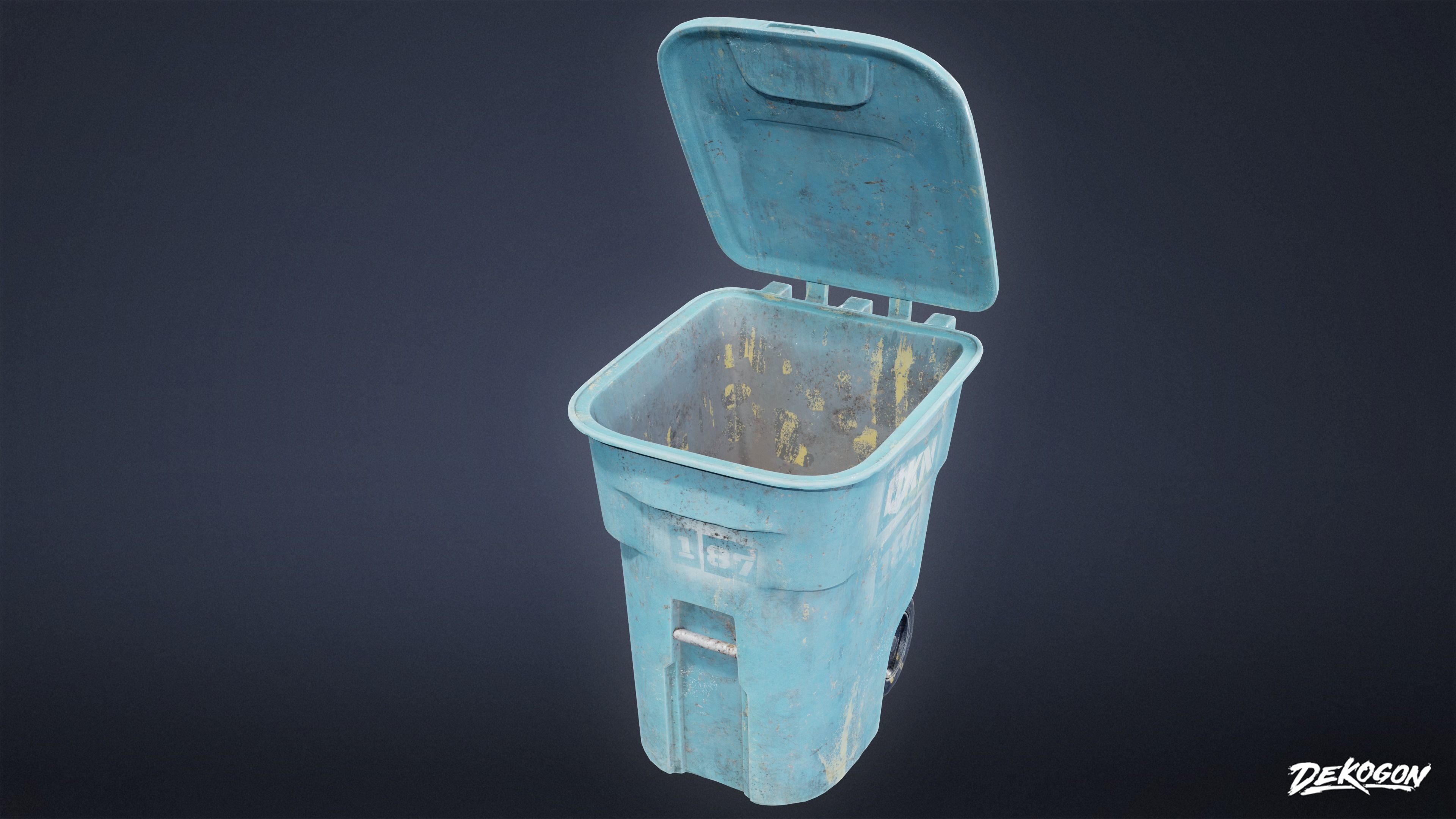 TRASH - Trashcan 07 - LOW POLY AND NANITE Low-poly 3D model_6