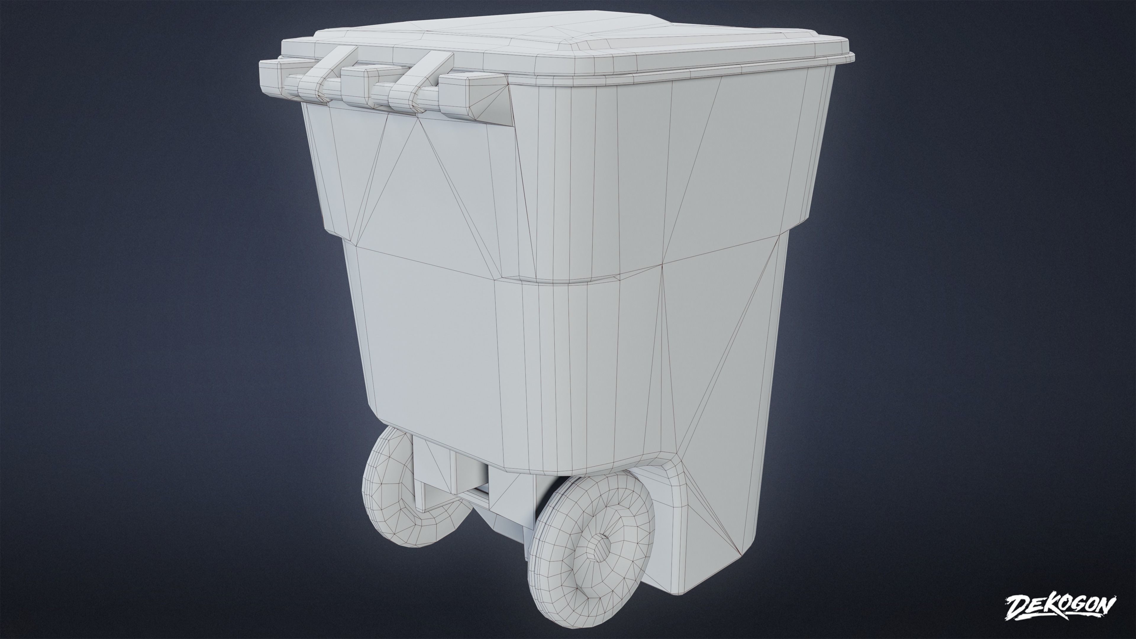TRASH - Trashcan 07 - LOW POLY AND NANITE Low-poly 3D model_9