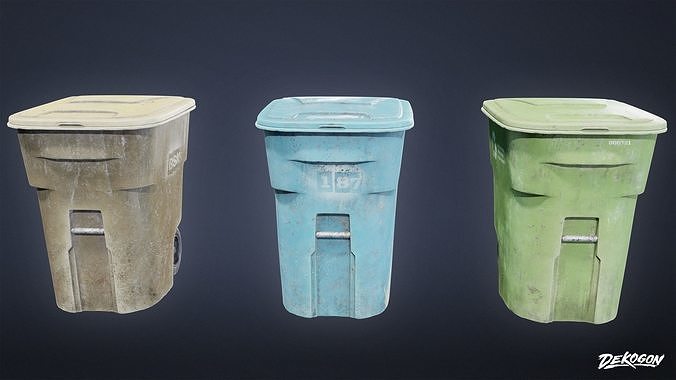 TRASH - Trashcan 07 - LOW POLY AND NANITE Low-poly 3D model