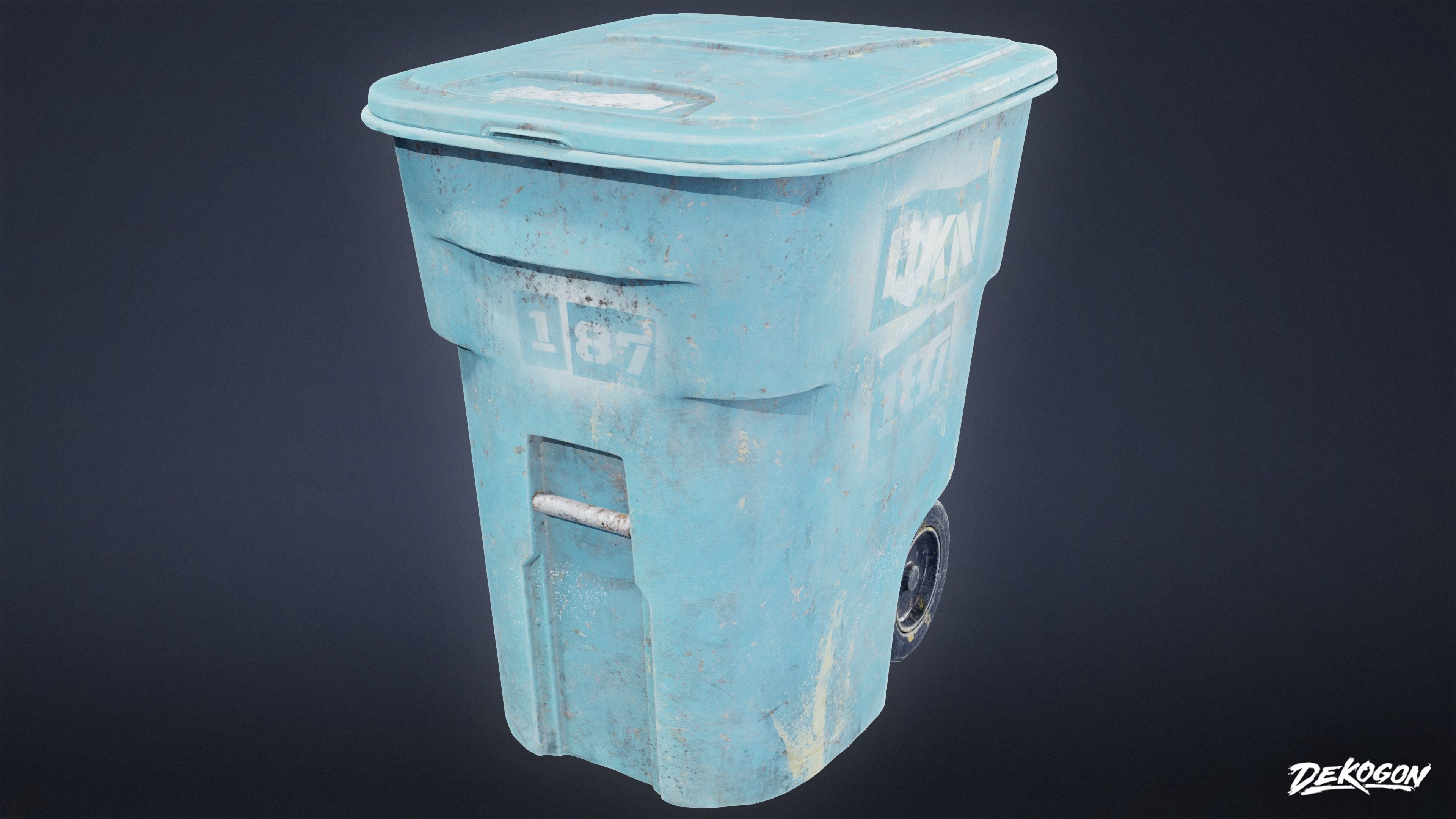 TRASH - Trashcan 07 - LOW POLY AND NANITE Low-poly 3D model_1