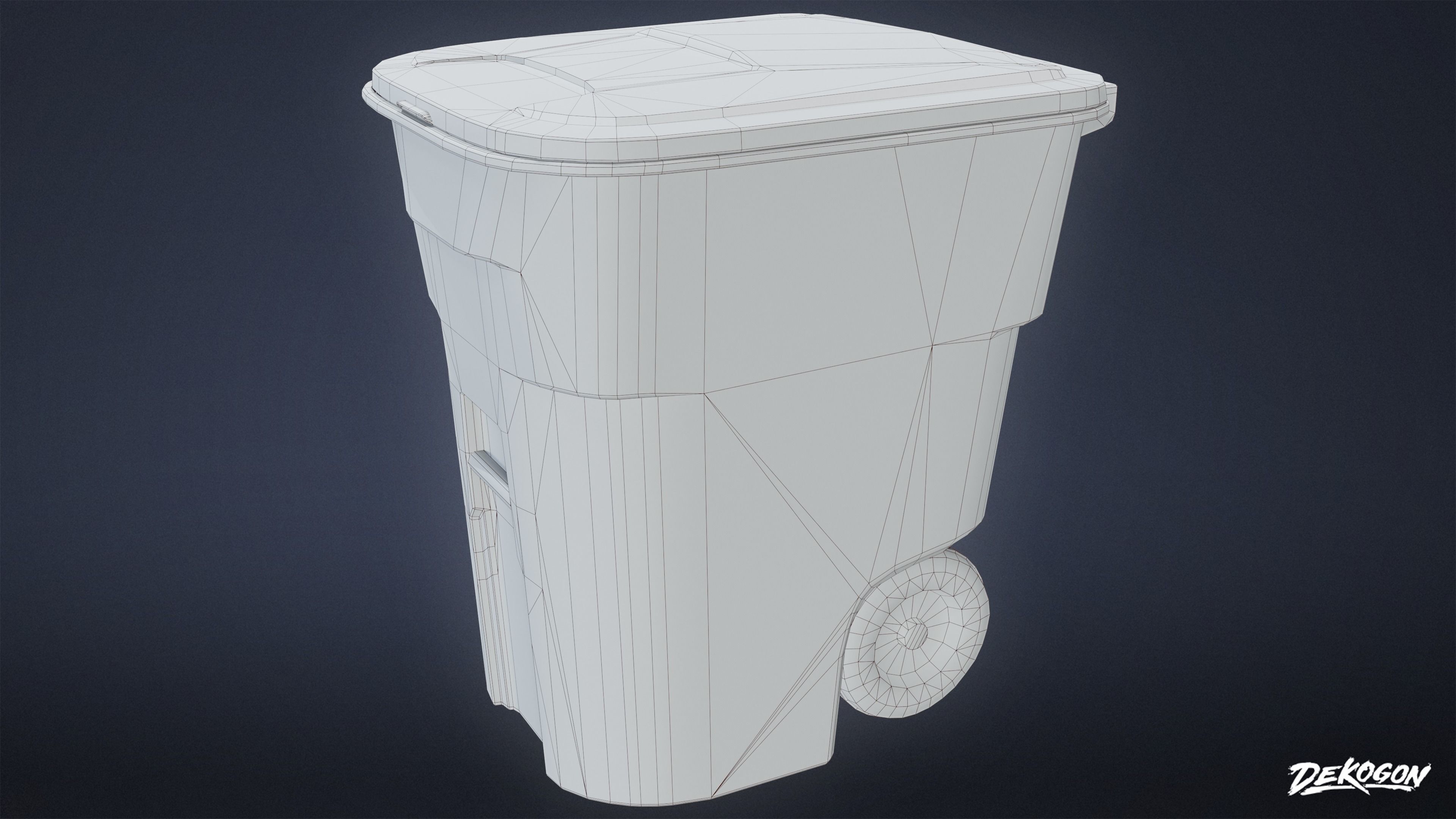 TRASH - Trashcan 07 - LOW POLY AND NANITE Low-poly 3D model_8