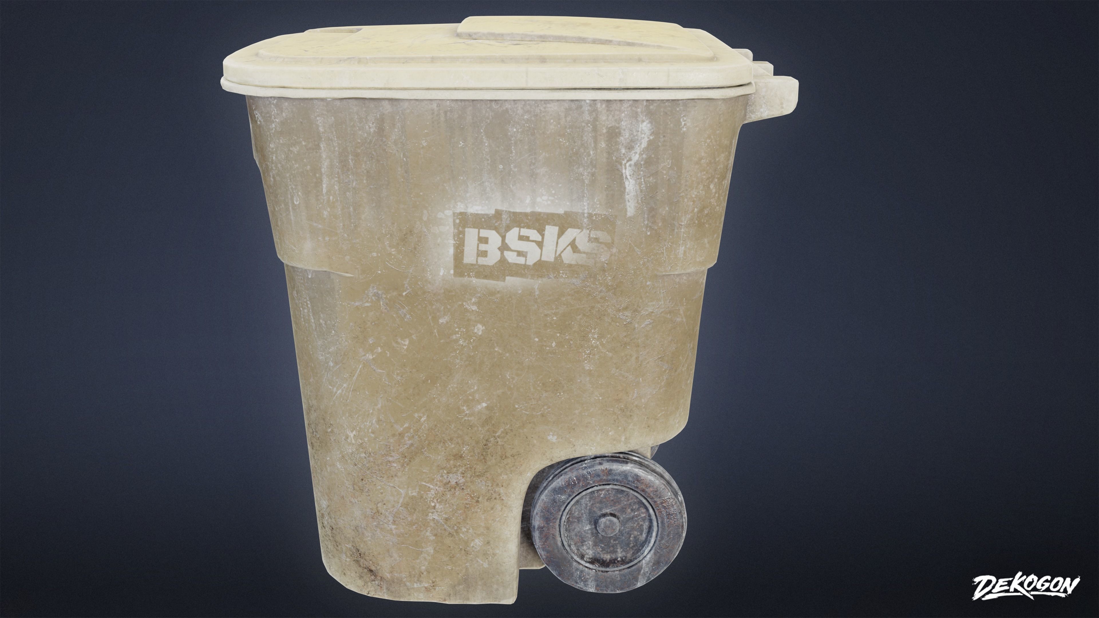 TRASH - Trashcan 07 - LOW POLY AND NANITE Low-poly 3D model_2