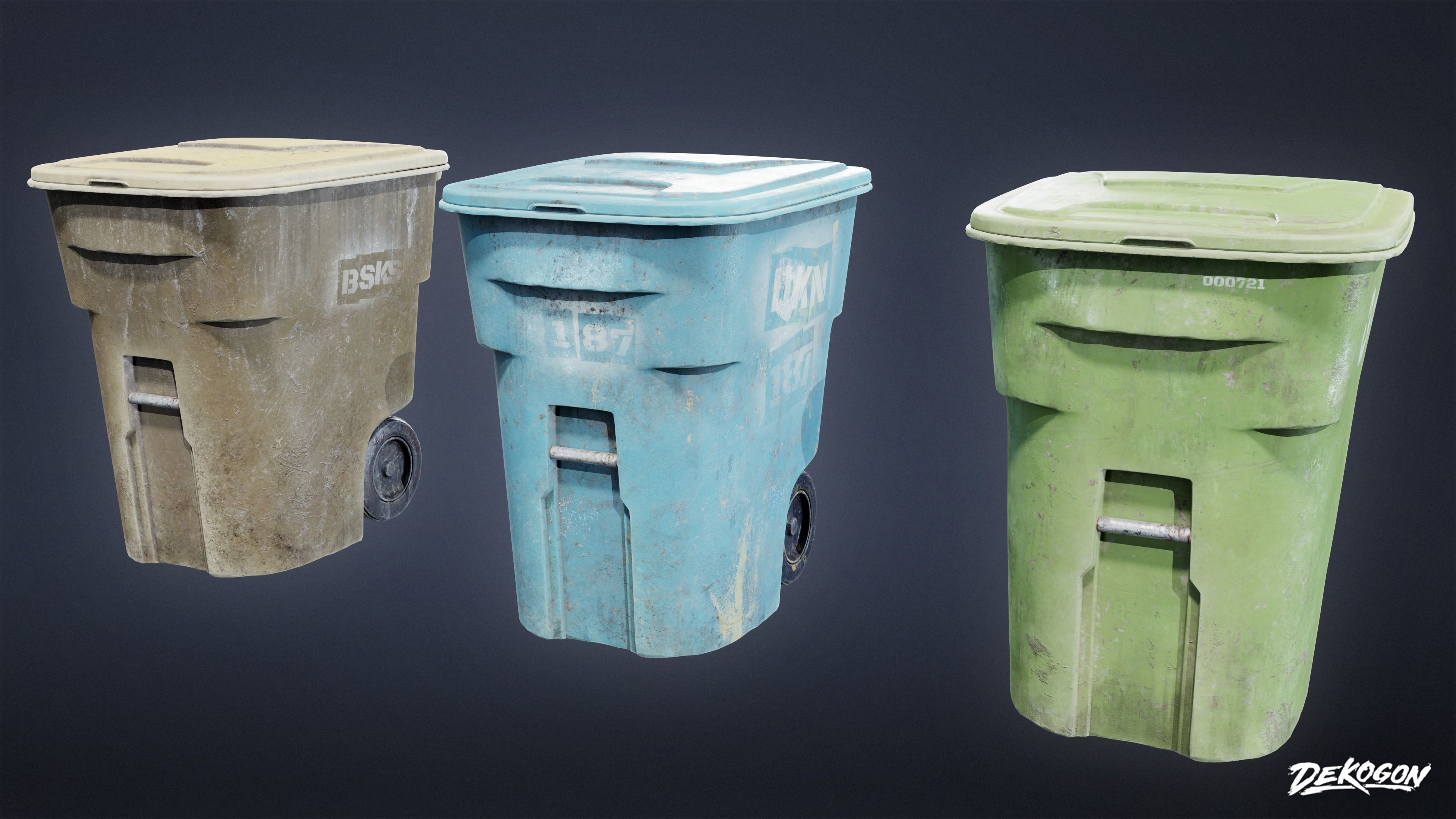 TRASH - Trashcan 07 - LOW POLY AND NANITE Low-poly 3D model_10