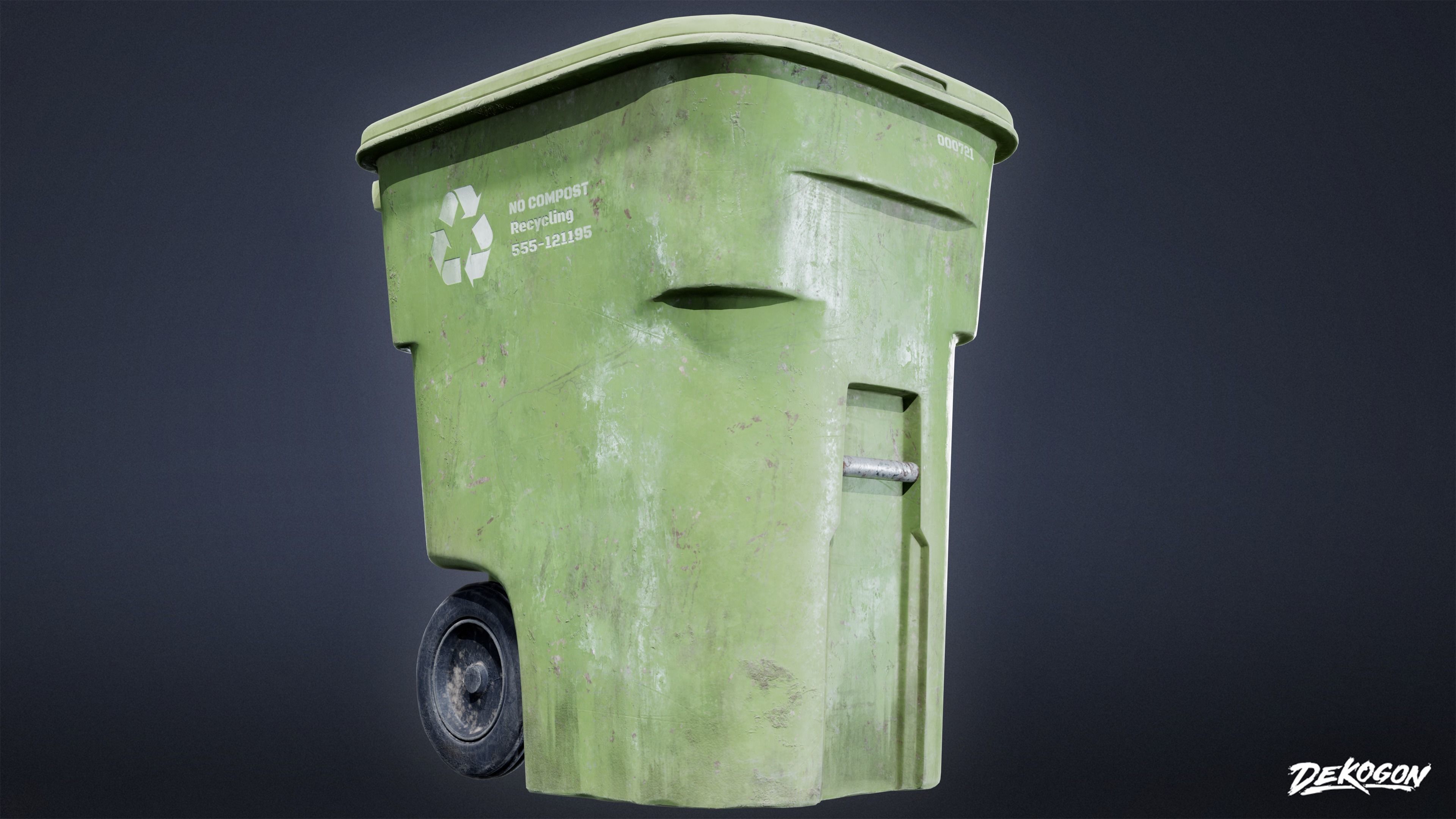 TRASH - Trashcan 07 - LOW POLY AND NANITE Low-poly 3D model_4
