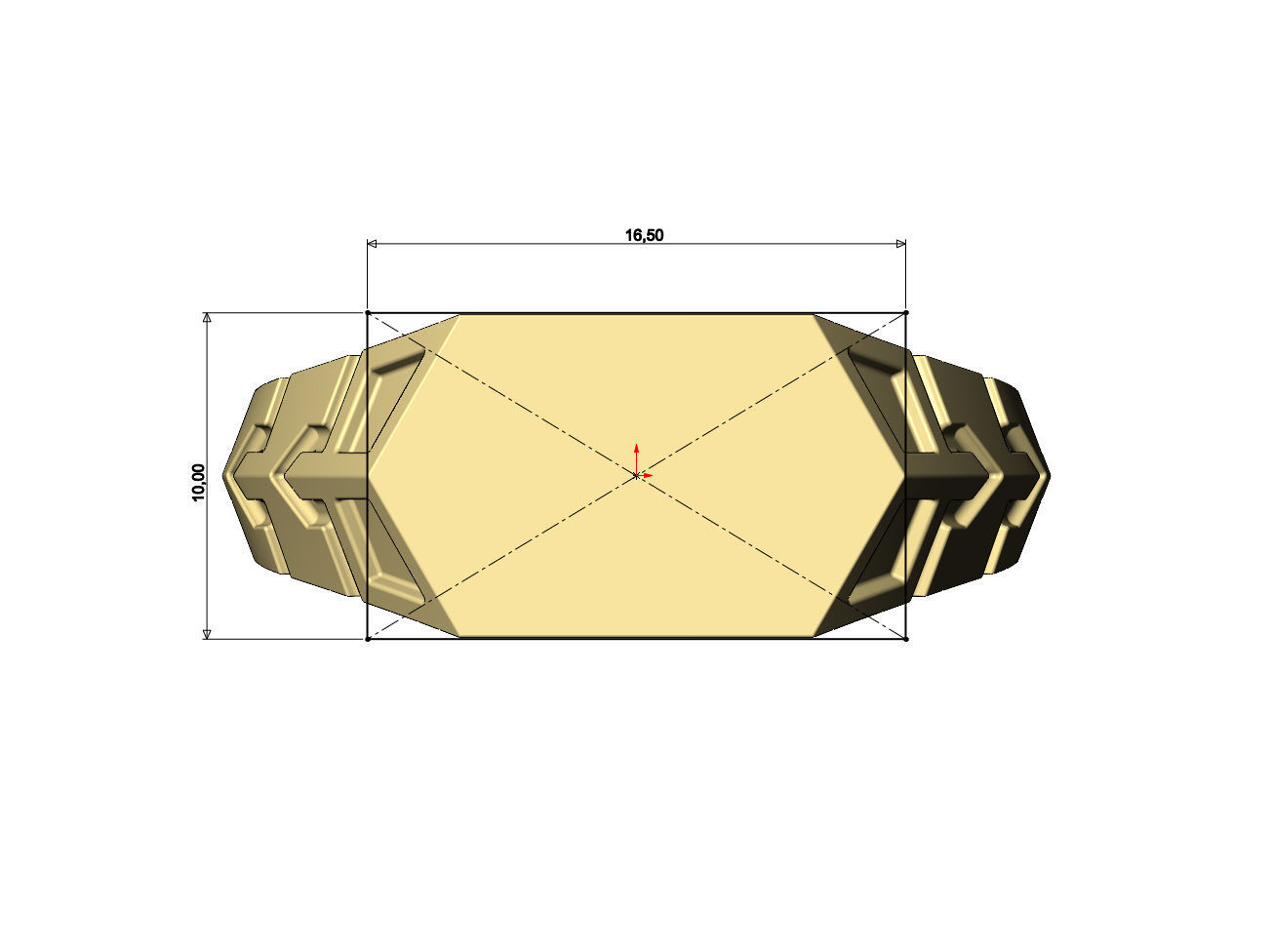 Hexagonal top and side engravings signet ring US sizes 7to12 3D print model_7